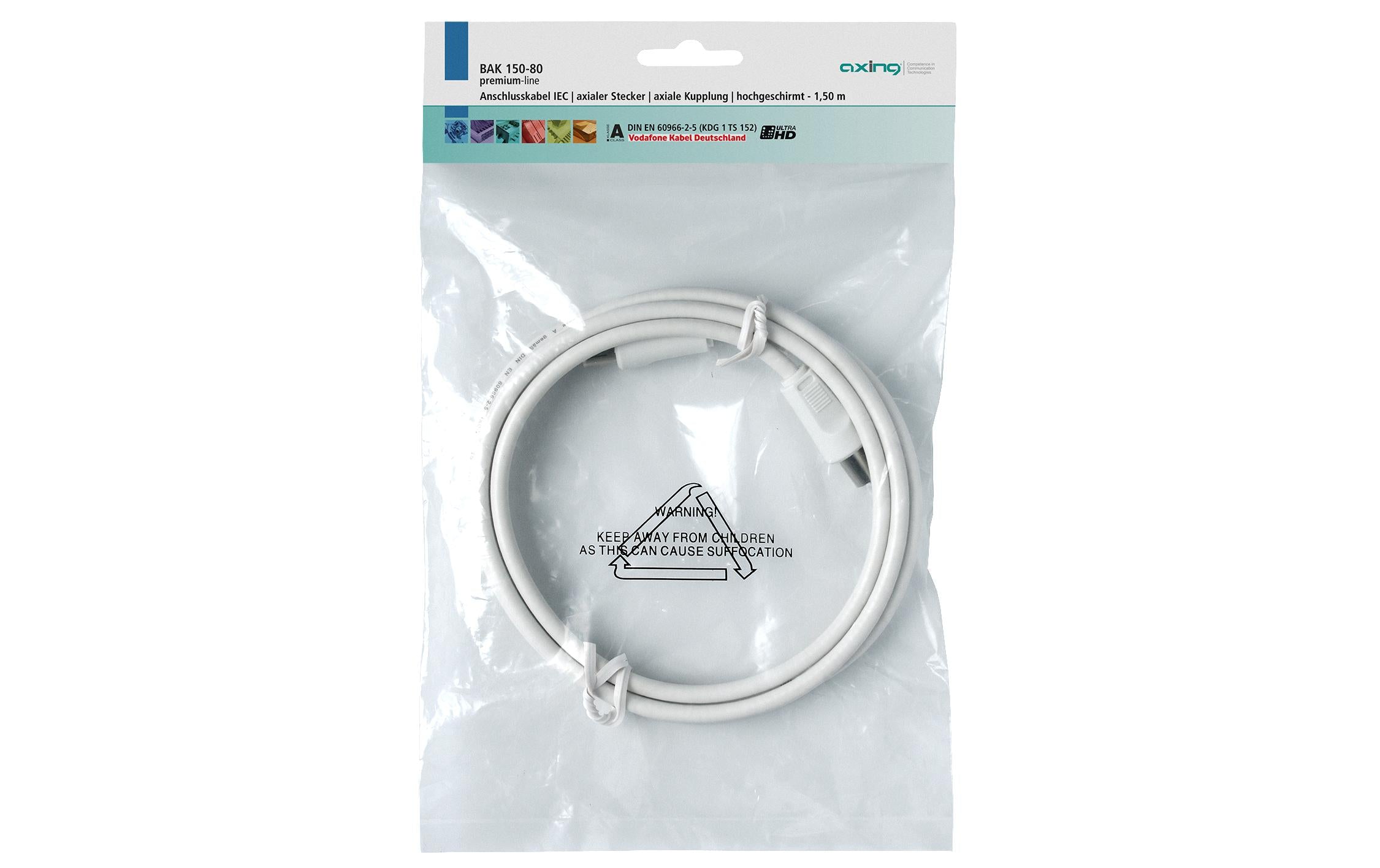 Axing BAK 150-80 Antennenkabel 1.50m, Koaxial, IEC, KDG1