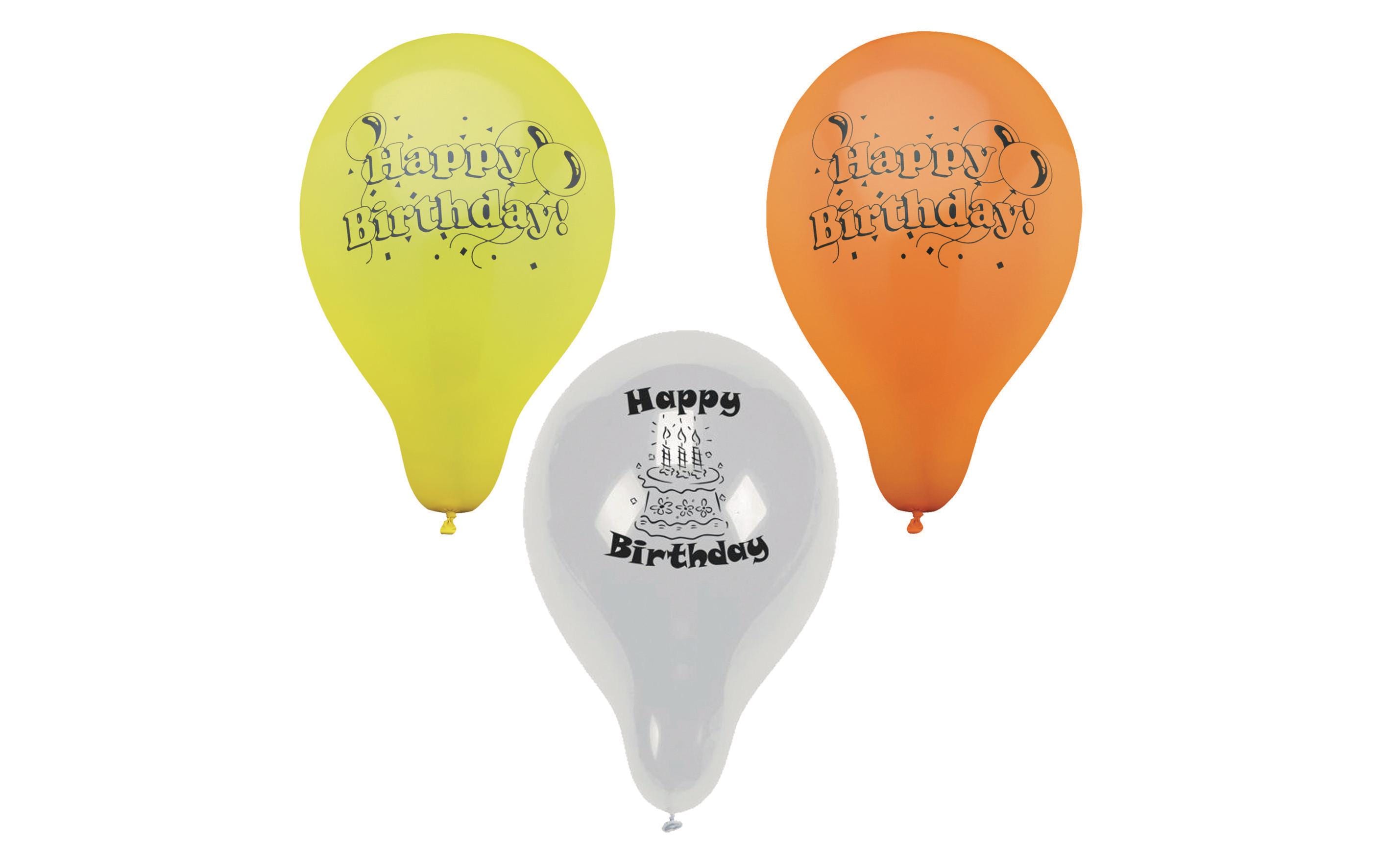 Papstar Ballons Happy Birthday 10er Pack farbig sortiert, D: 22cm, Umfang 70cm