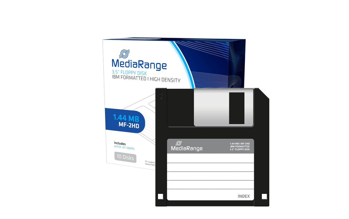 Mediarange Disketten 3.5", 1.44 MB formatiert, 10er Pack, schwarz