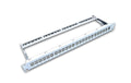 24-Port Patchpanel, geschirmt hellgrau, Leerpanel für Keystone Modul 19"