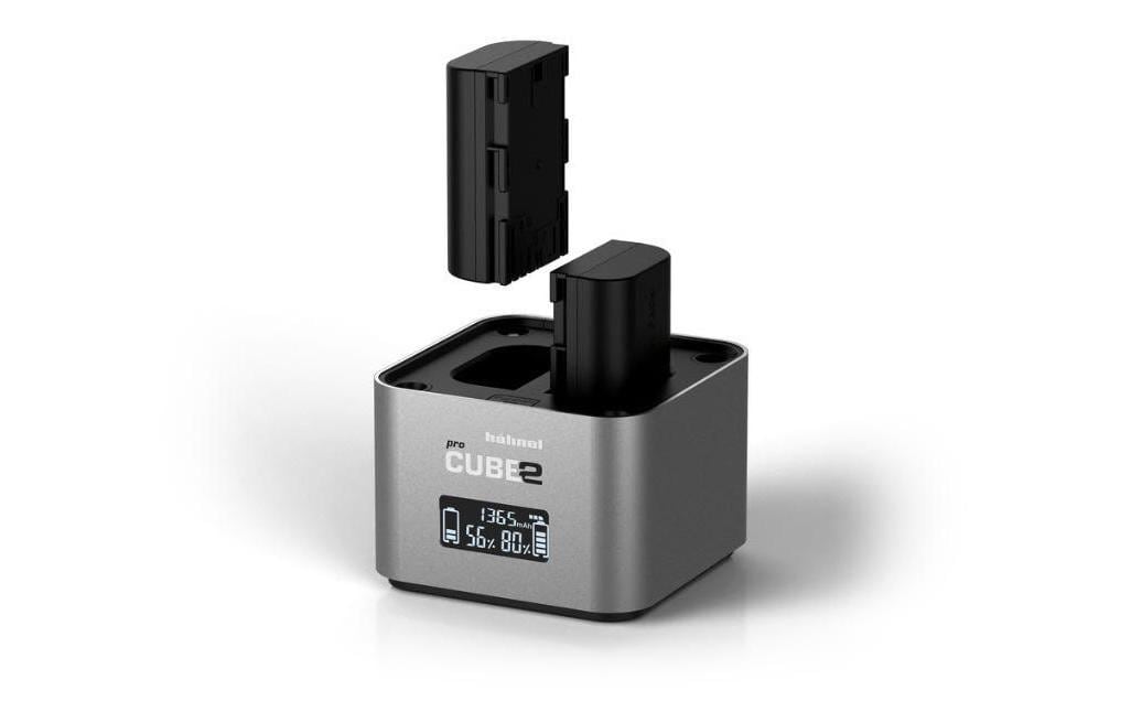 Hähnel pro Cube2 Ladegerät Canon lädt Akkus oder 4 AA Akkus