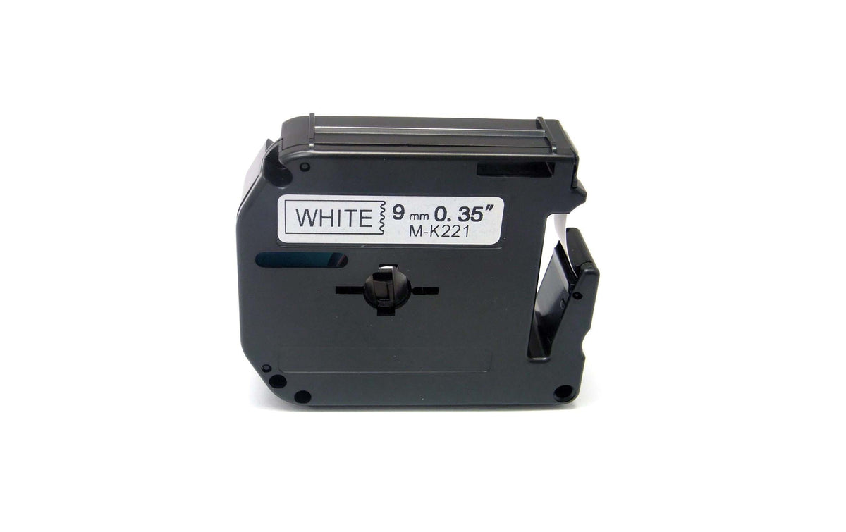 Brother P-touch Schriftband M-K221, M-Band nicht laminiert,schwarz auf weiss, 9mm, 8m