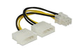 Grafikkarten PCI-Express Stromadapter 15cm, 2x 5.25" Molex auf 1x 6Pin