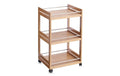 Zeller Present Badezimmerrollwagen Bamboo mit 3 Tablaren, 45,7x38x76cm
