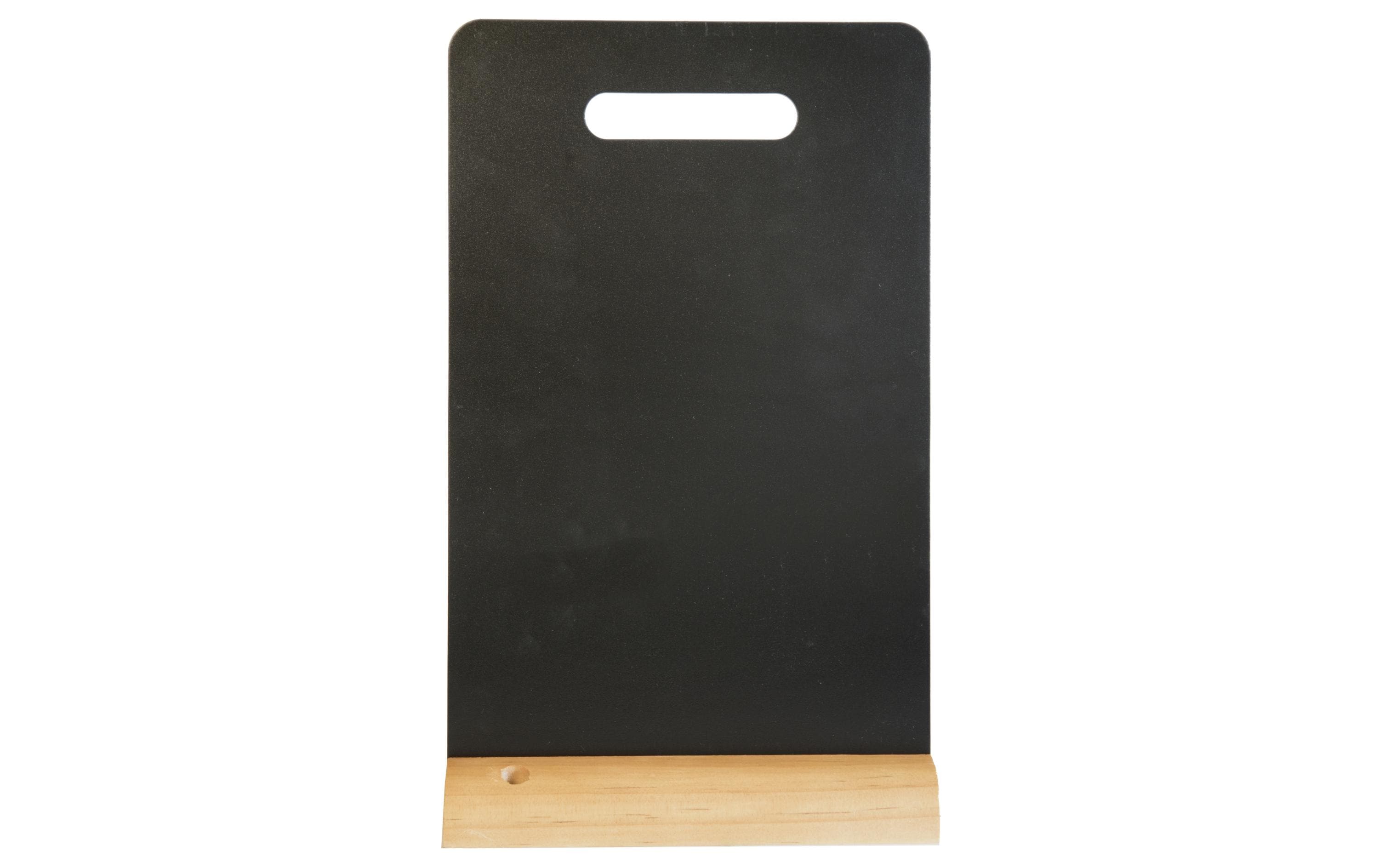 Securit Tischkreidetafel Silhouette Griff Holzfuss, inkl. 1 weisser Kreidestift
