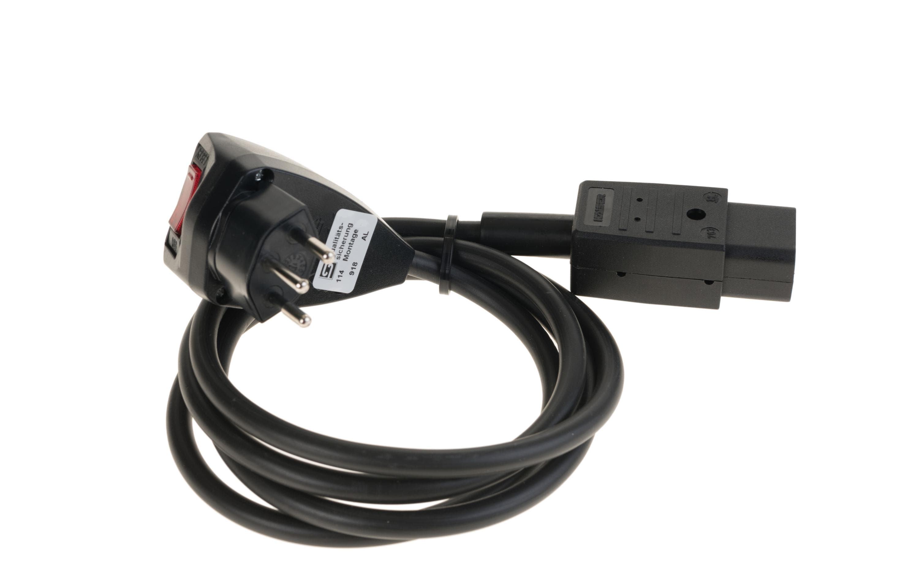 STEFFEN Adapterkabel T12-C19, 1.5m, schwarz H05VV-F 3G 1.5mm², mit Resetstecker