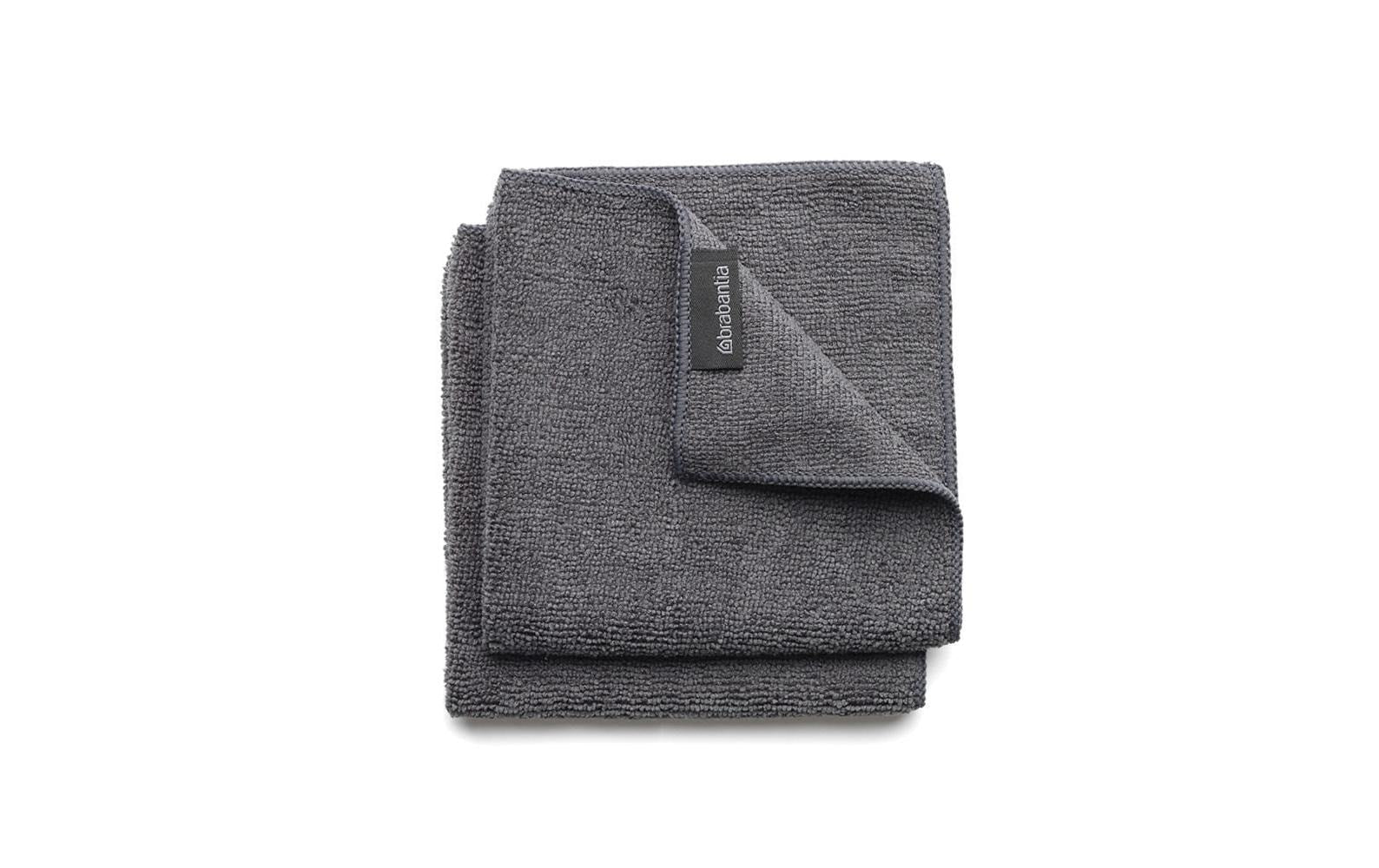 Brabantia Mikrofaser Reinigungstuch dark gr 2er Set, Waschbar bei 60° C