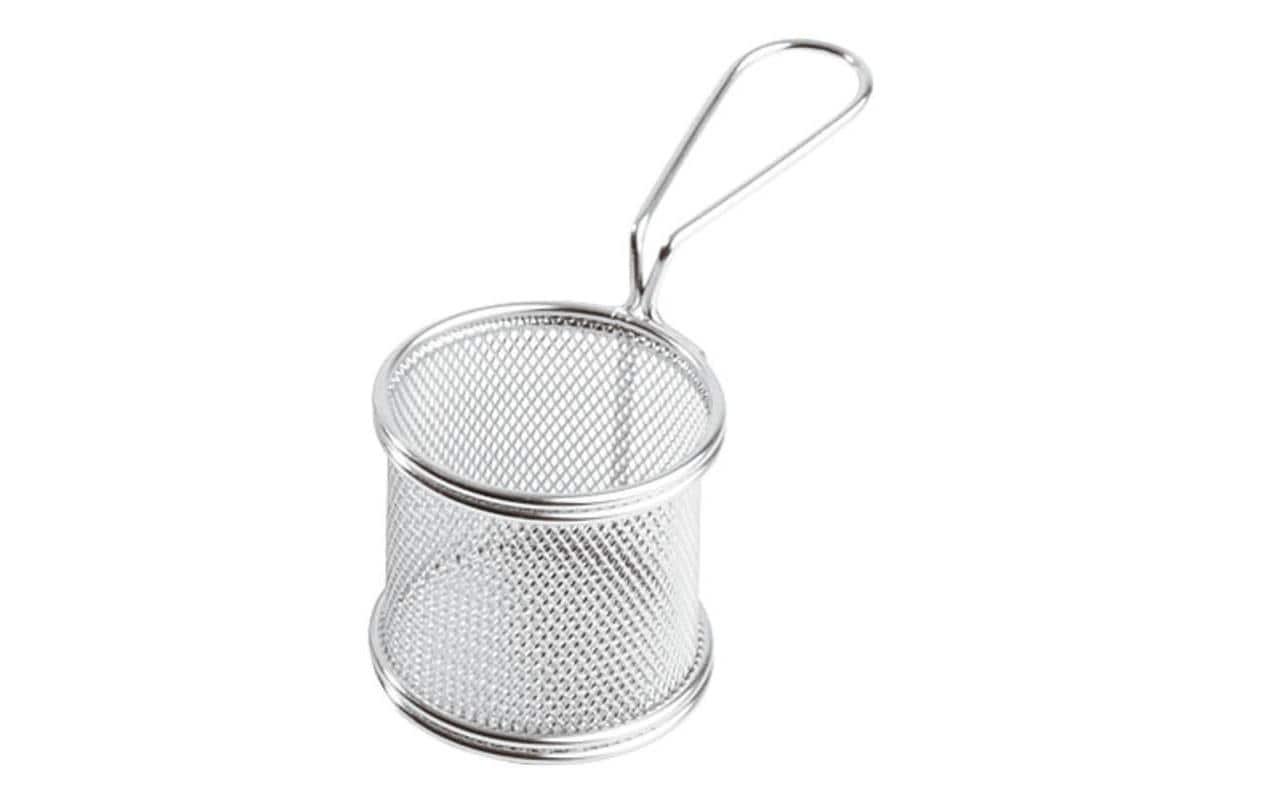 Paderno Servierkorb für Pommes Frites Grösse 8x7.5cm, Edelstahl, rund