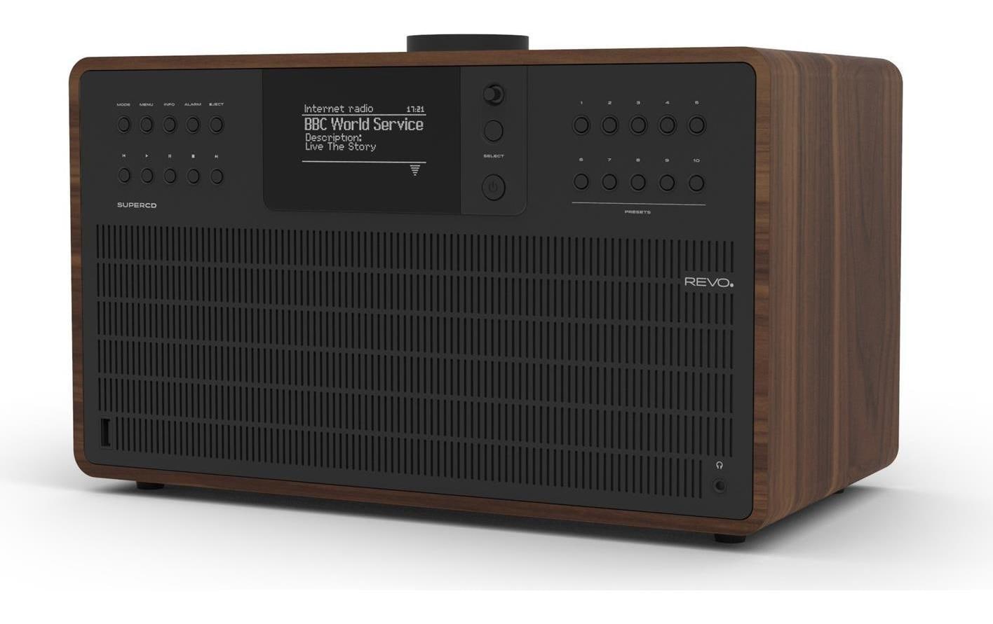 Revo SuperCD, DAB+ Radio FM, Bluetooth, Walnuss Schwarz
