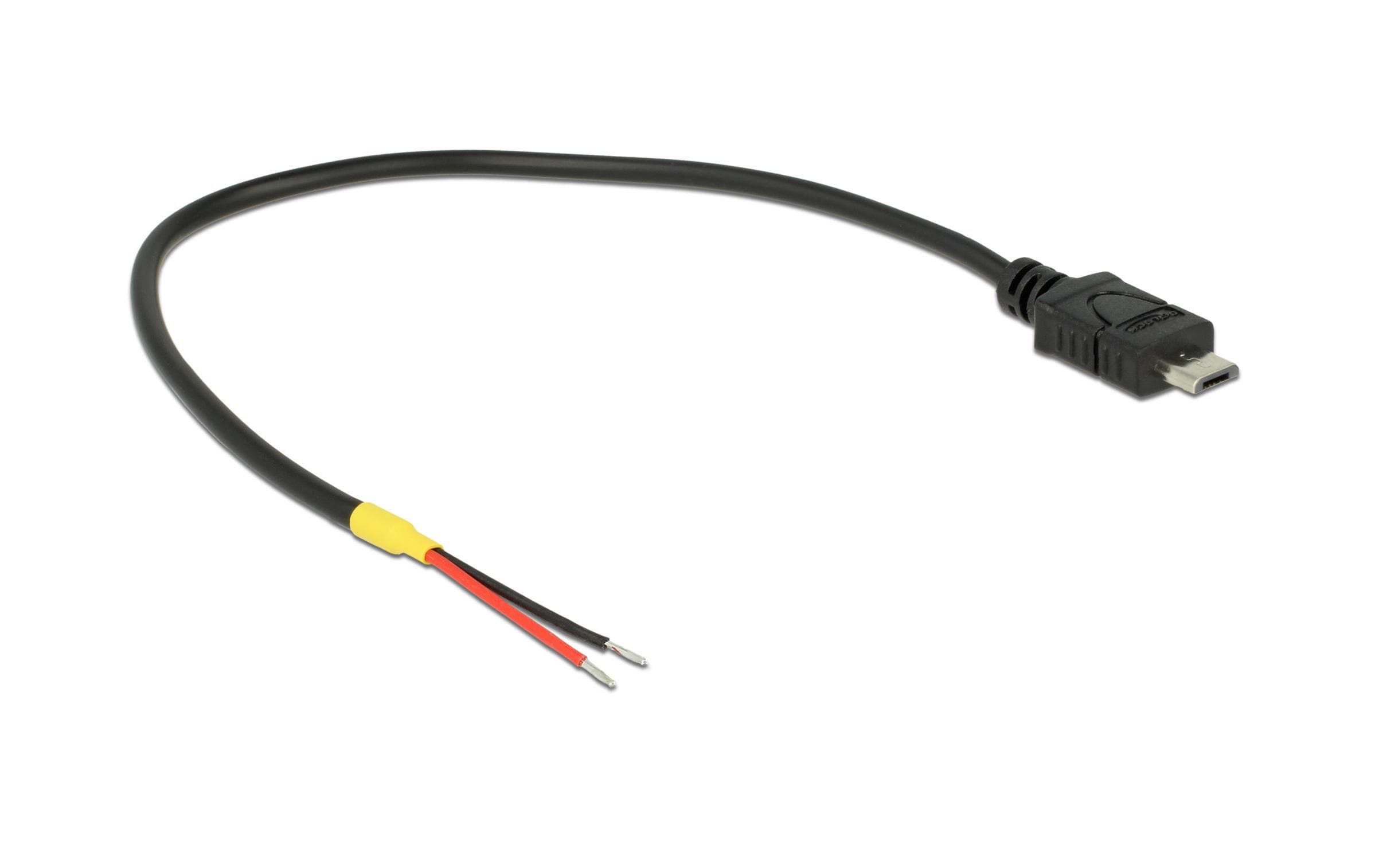 Delock USB Micro-B Kabel - 2Pol Strom, 15cm für z.B Raspberry Pi Stromversorgung