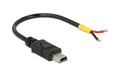 Delock USB Mini-B Kabel - 2Pol Strom, 10cm USB Mini-B Stecker auf offene Kabelende