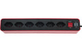 Brennenstuhl Ecolor Steckdosenleiste 6xT13, mit Schalter, rot/schwarz, 1.5m