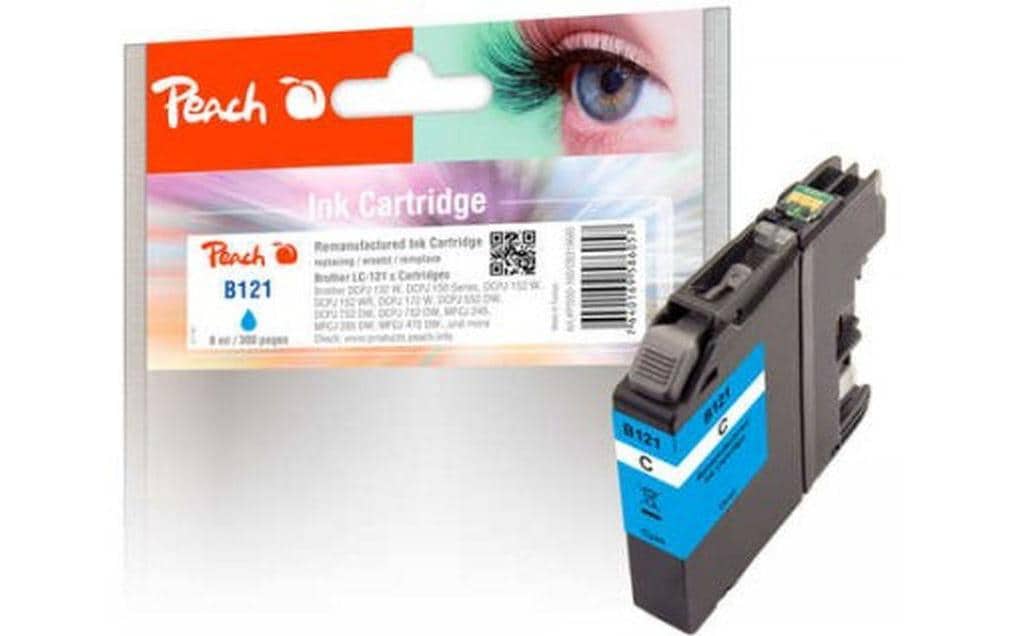 Peach Tinte Brother LC-121 Cyan 8ml, 300 Seiten