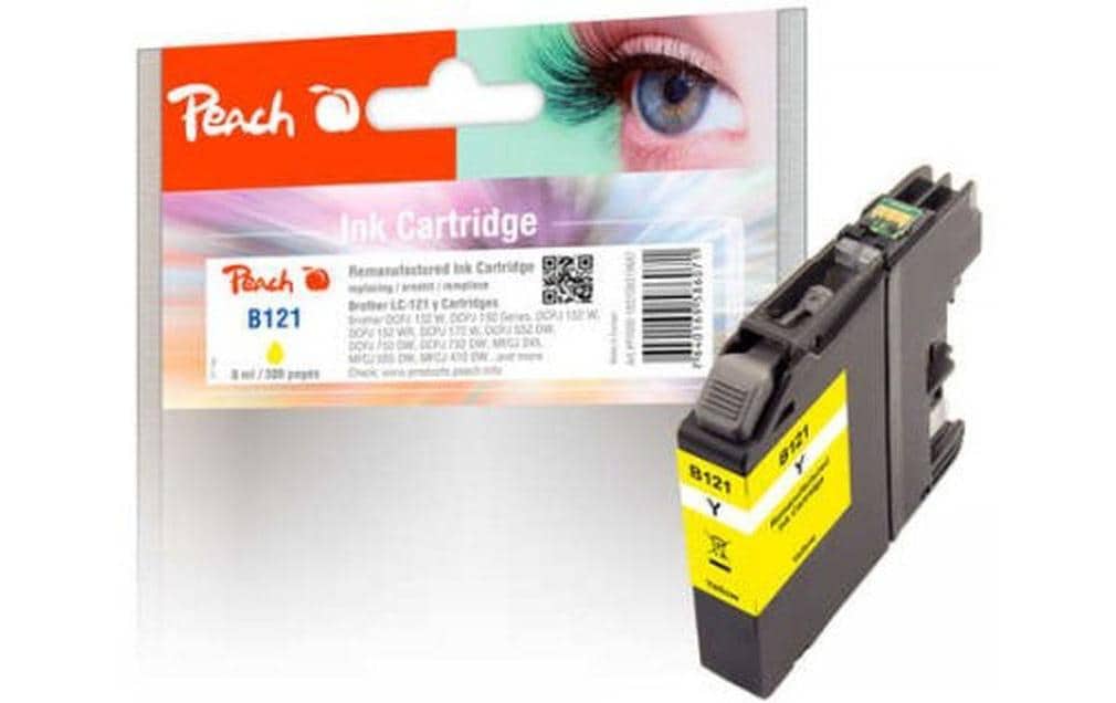 Peach Tinte Brother LC-121 Yellow 8ml, 300 Seiten