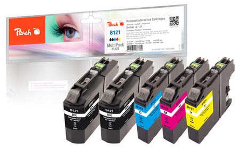 Peach Tinte Brother LC-121 MultiPack+ 2x13ml, 3x 8ml, 5x 300 Seiten