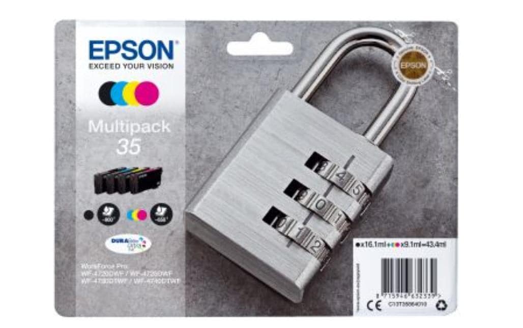 Tinte Epson C13T35864010, 4er-Pack 35 Multipack, Schwarz, Gelb, Cyan, Magenta