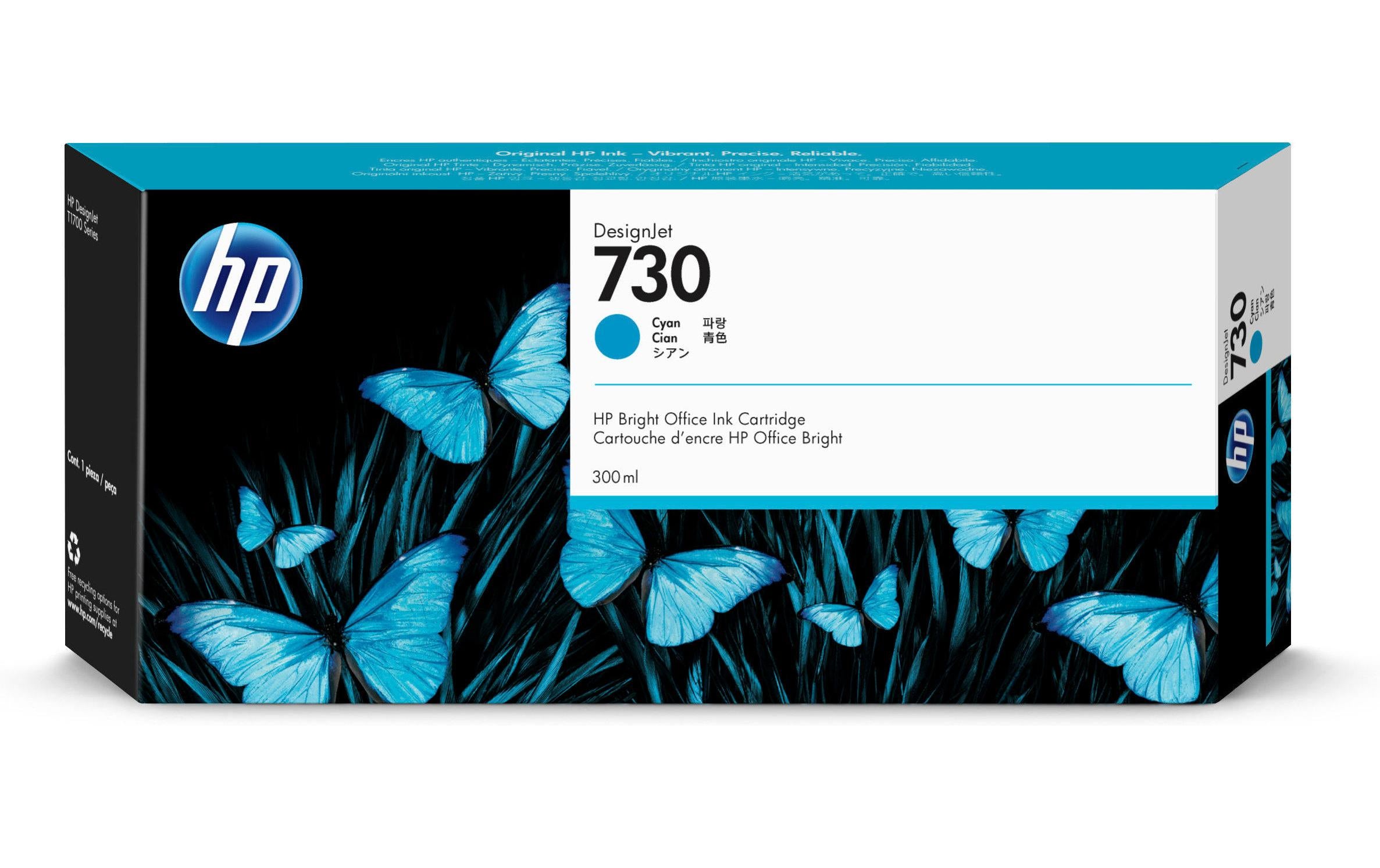 HP Tinte Nr. 730 - Cyan (P2V68A) Tintenvolumen 300 ml