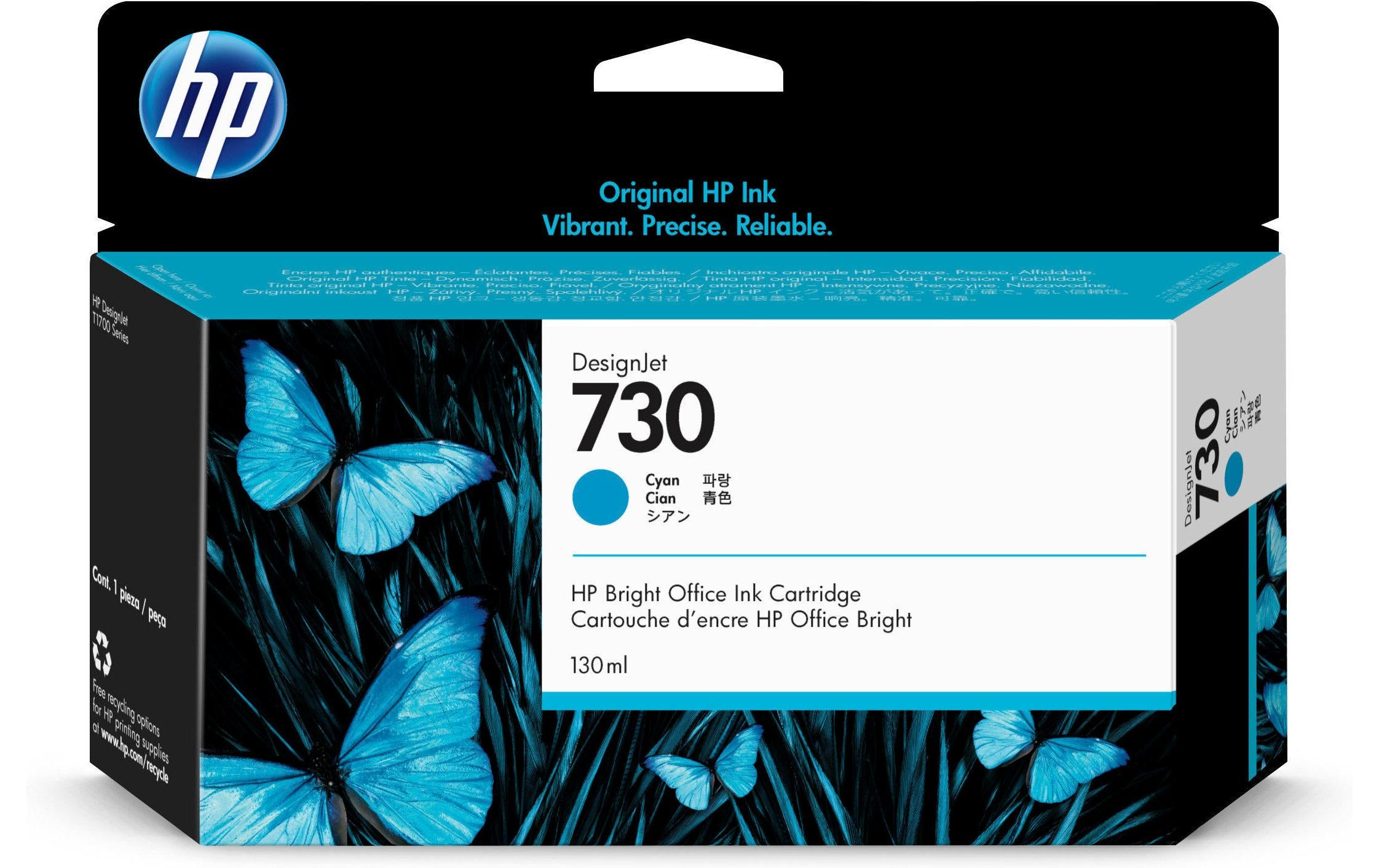 HP Tinte Nr. 730 - Cyan (P2V62A) Tintenvolumen 130 ml