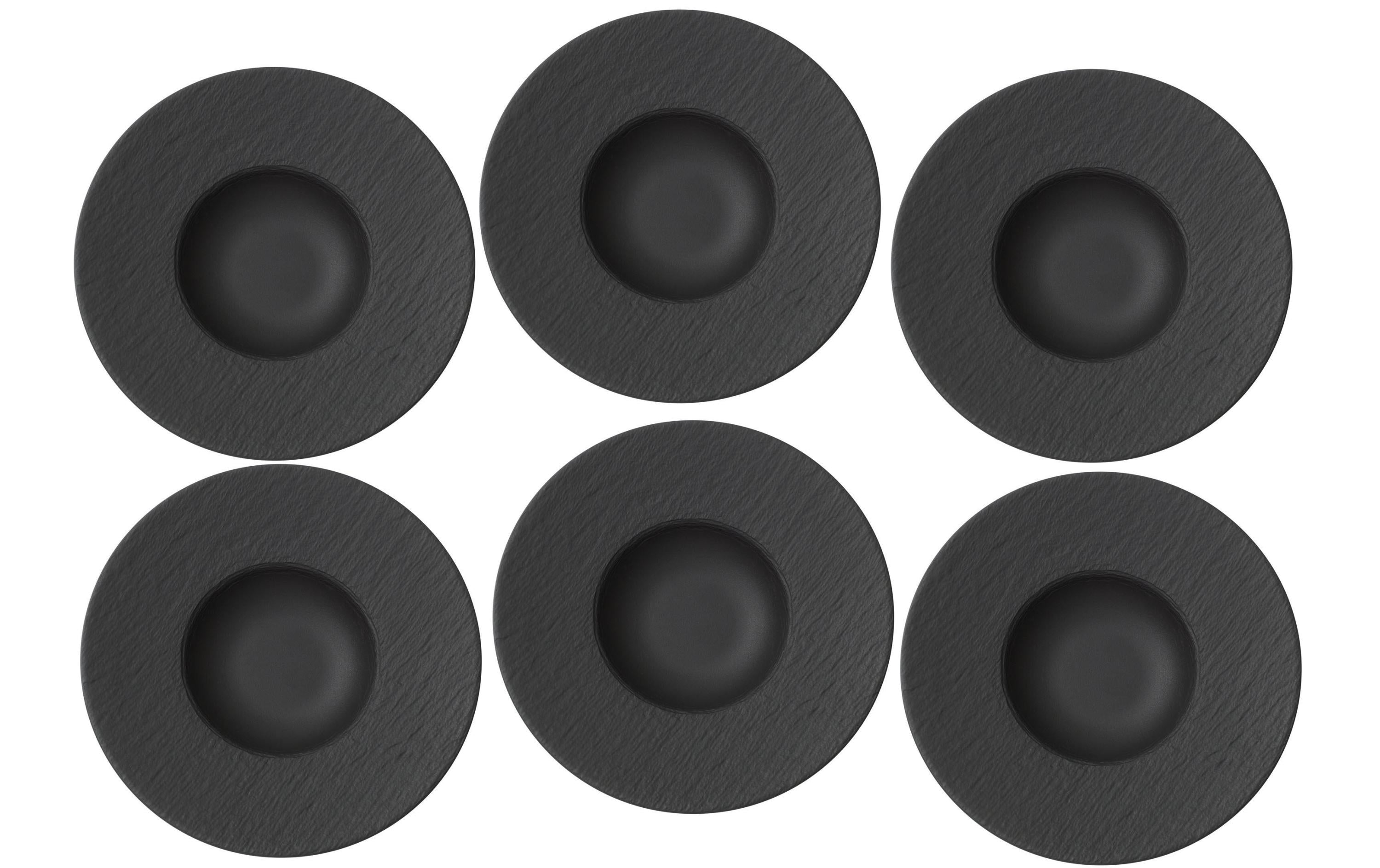 Villeroy & Boch Manufac. Rock Pastateller schwarz, 6 Stück, 29cm