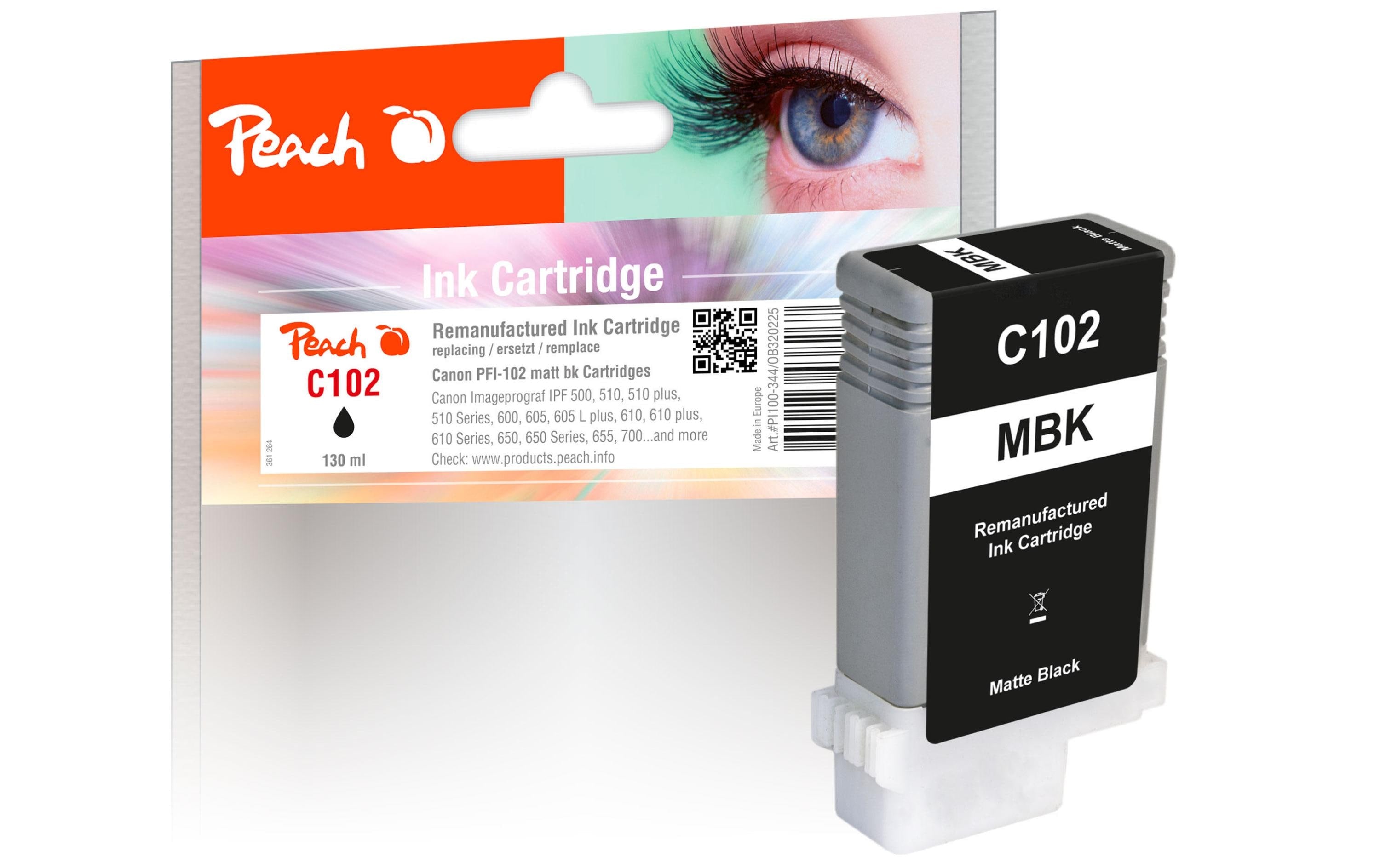 Peach Tinte Canon PFI-102 matt black, 130ml