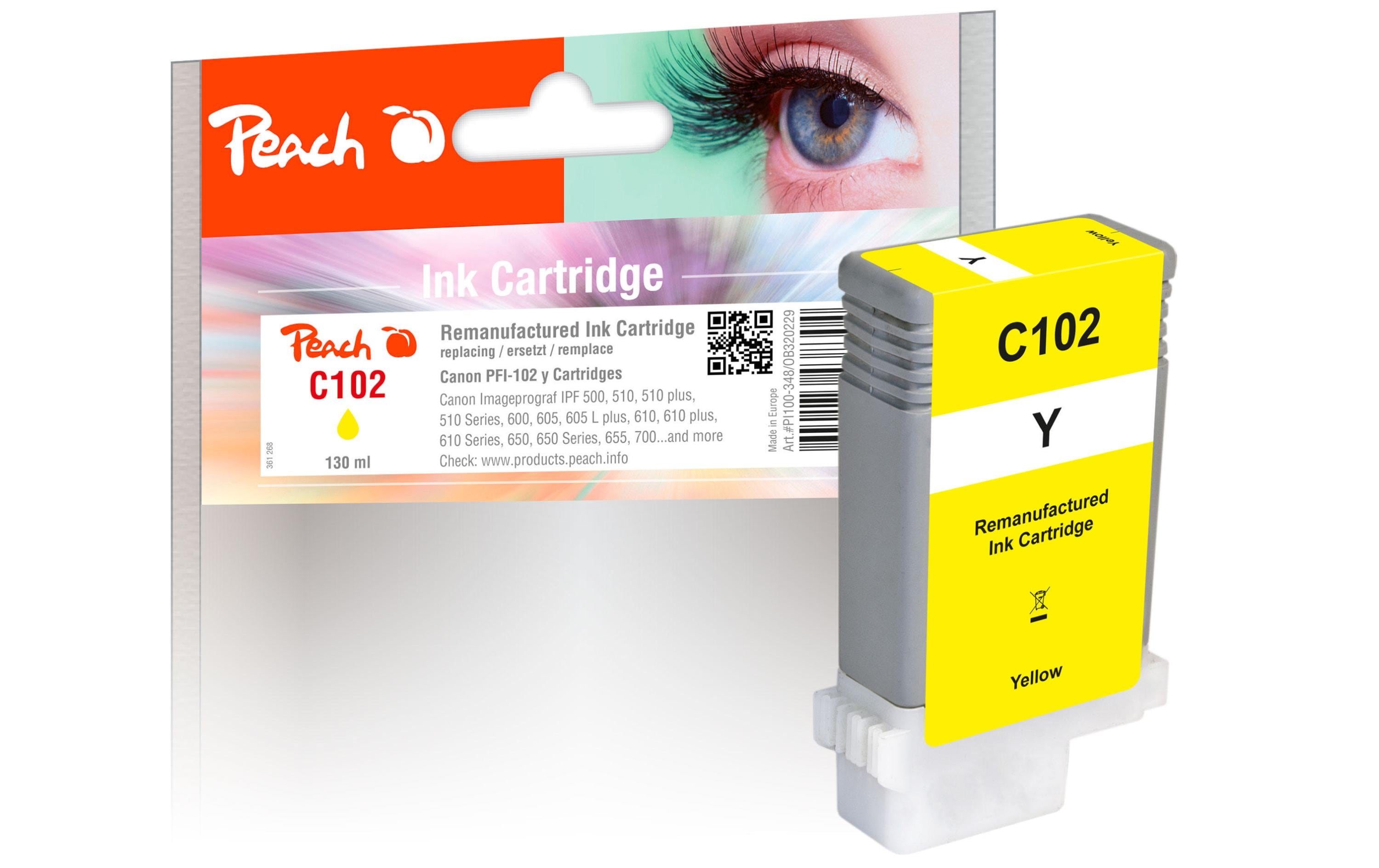 Peach Tinte Canon PFI-102 yellow, 130ml