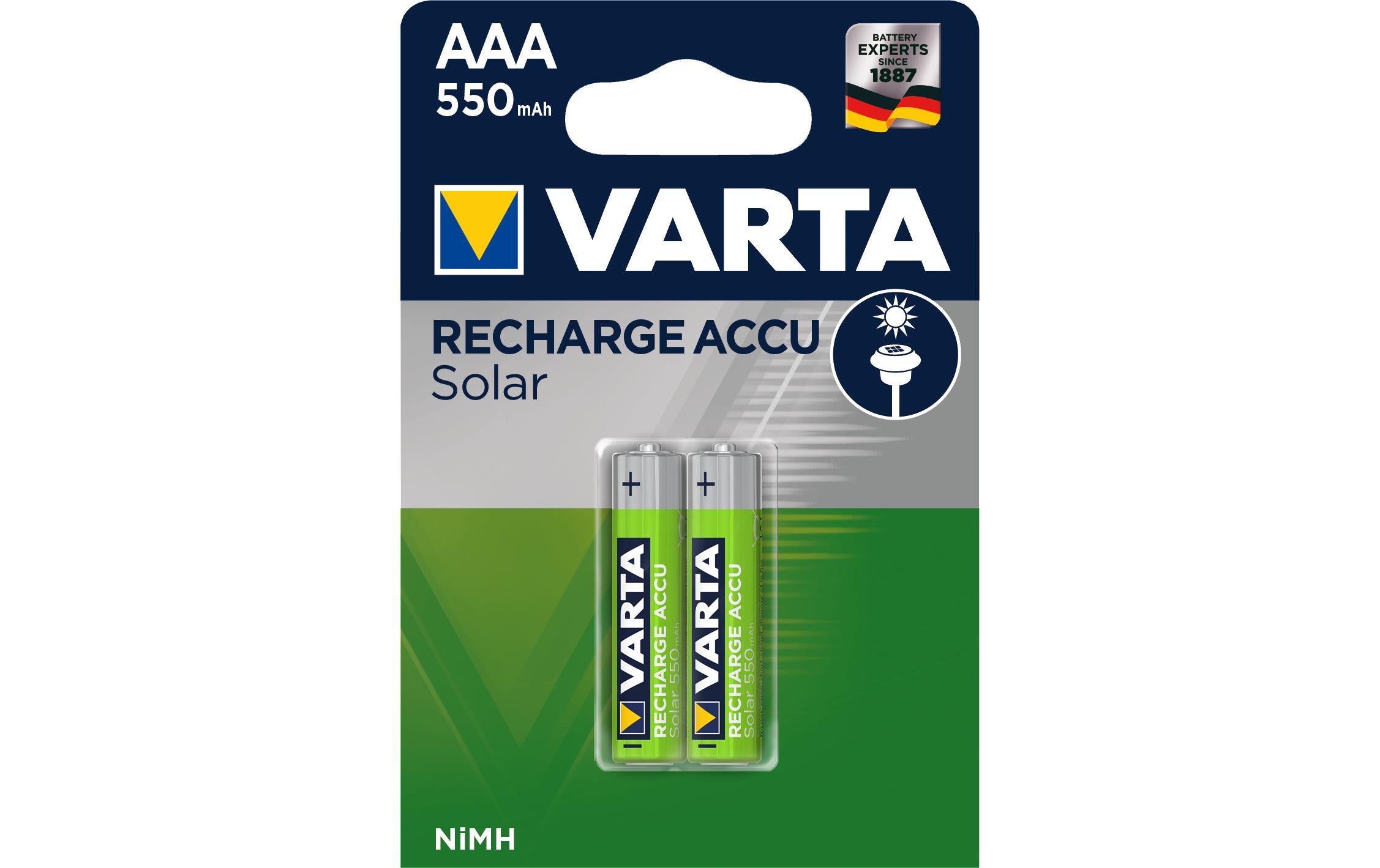 VARTA Akku Solar AAA 550mAh, 2Stk,  Blister