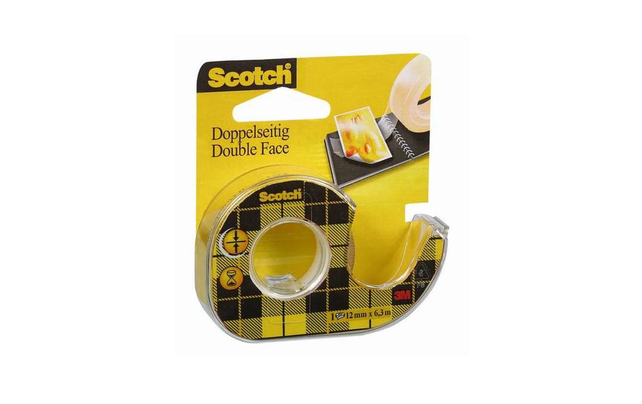 3M Scotch Klebeband doppelseitig transparen 12mmx6.3m mit Abroller