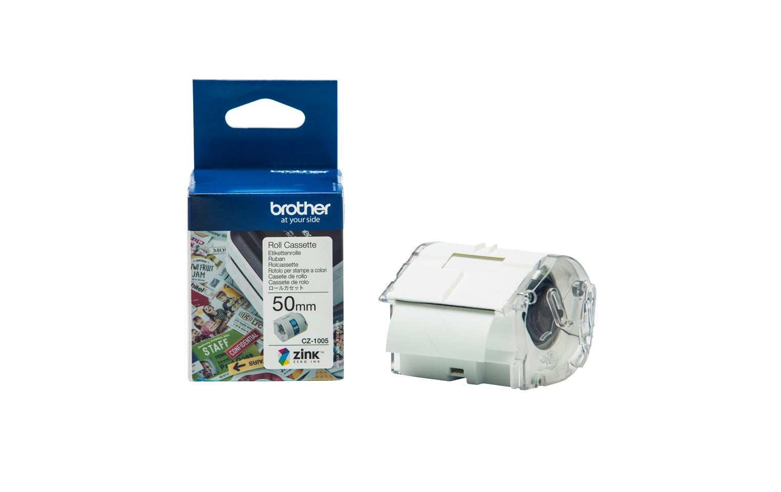Brother CZ1005 Endlosetikette Rolle 50mm breit, 5m lang, zu VC-500W