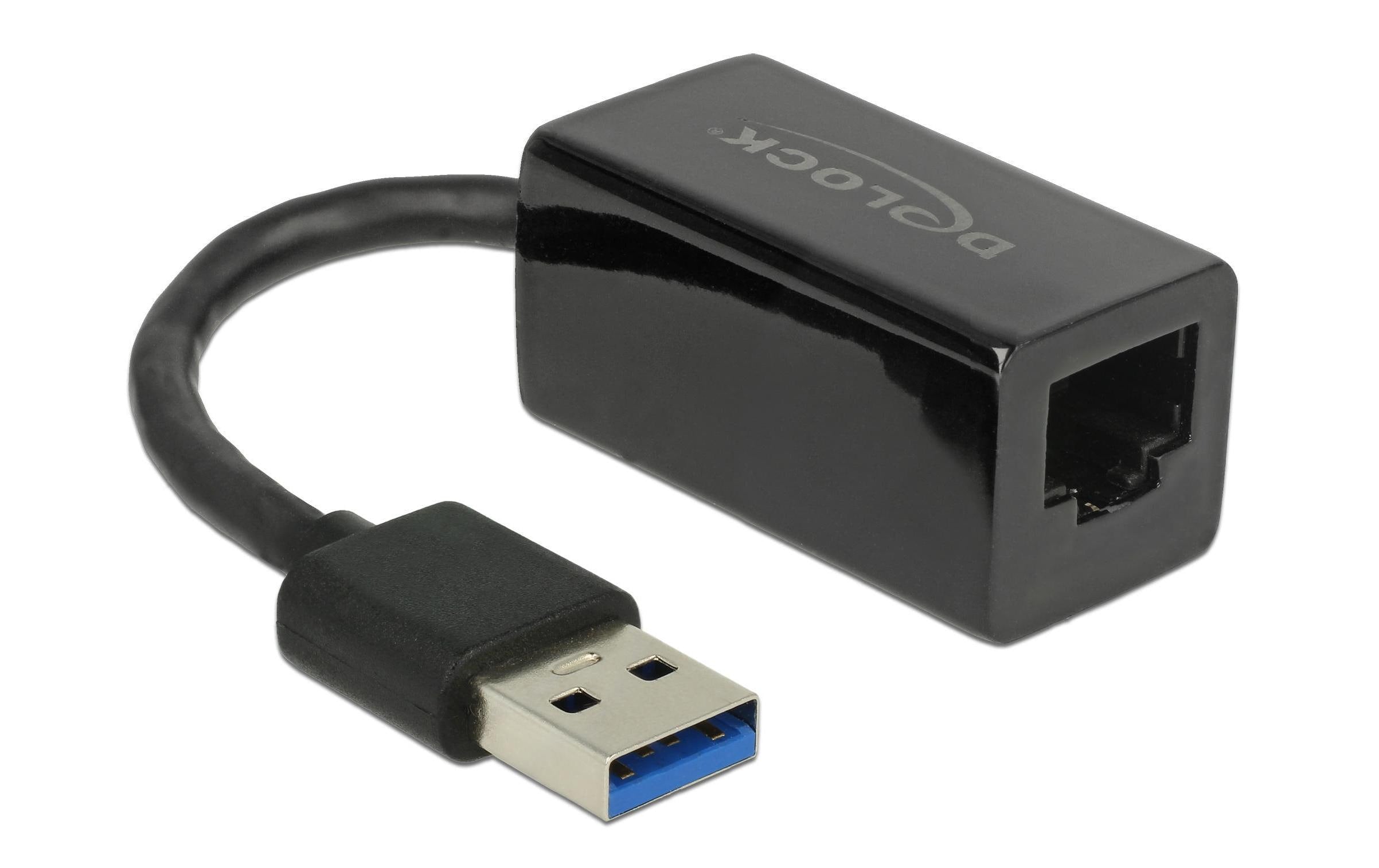 Delock USB3.1-A zu LAN Adapter, Kompakt 10/100/1000Mbps, schwarz, Realtek RTL8153
