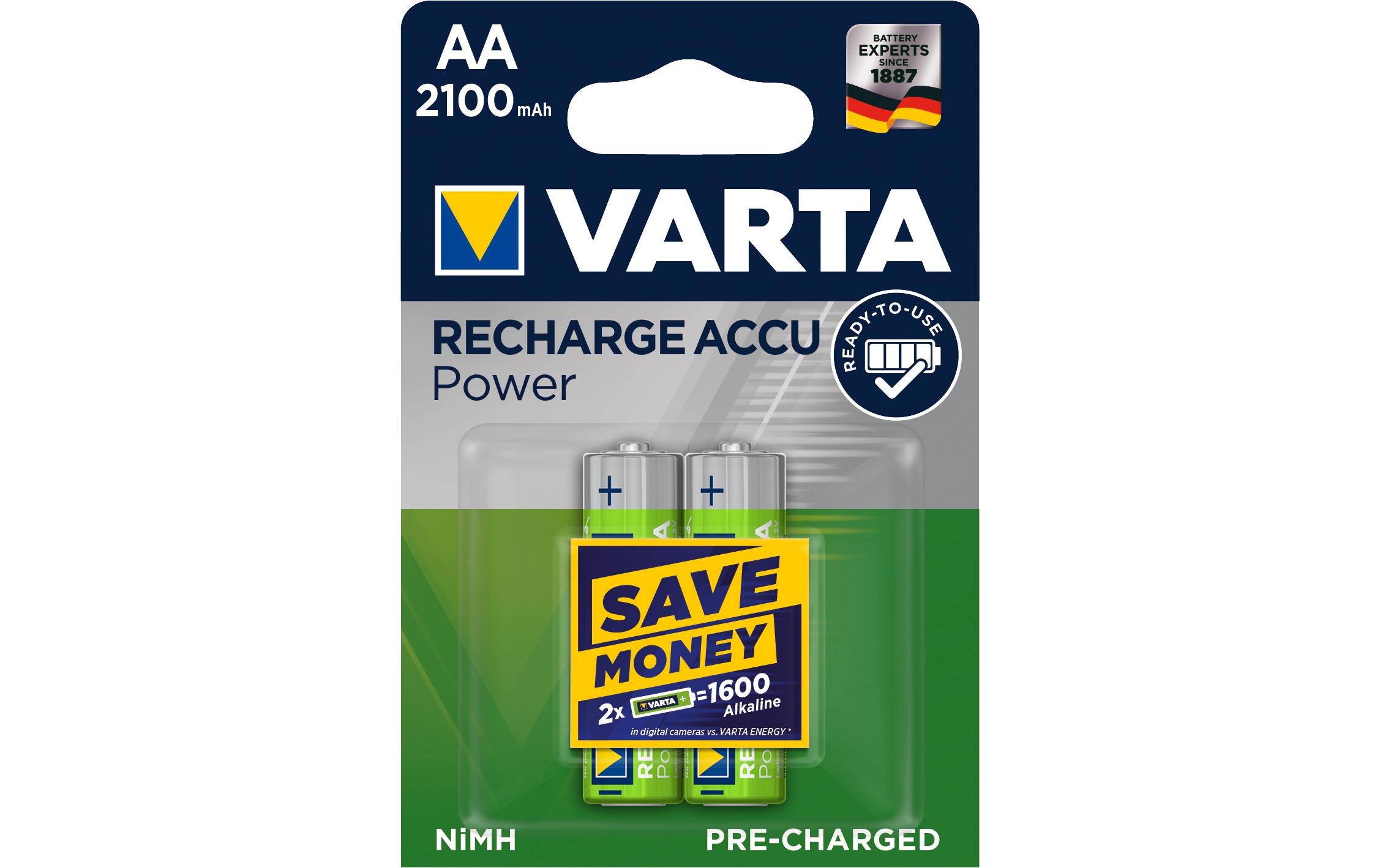 VARTA Power Akku AA R2U 2100mAh, 2Stk