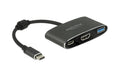 Monitoradapter USB Typ-C zu HDMI/USB3 & PD 4K bis 30Hz, schwarz, DP Alternate Mode