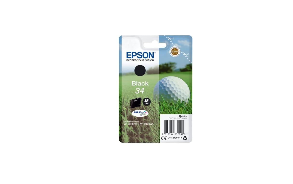 Tinte Epson C13T34614010 Black, 6.1 ml 350 Seiten, zu WorkForce Pro WF-3720
