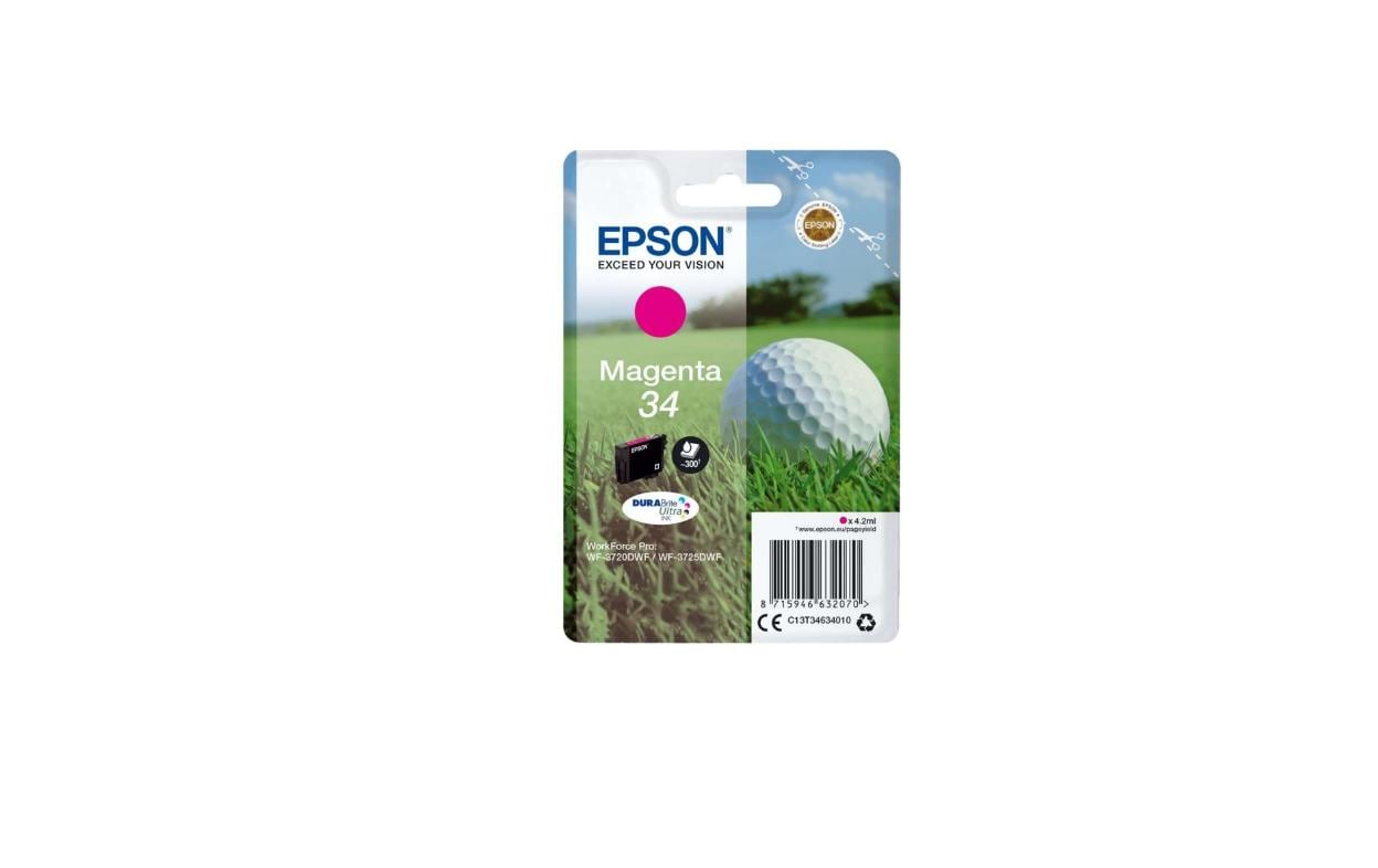 Tinte Epson C13T34634010 Magenta, 4.2 ml 300 Seiten, zu WorkForce Pro WF-3720