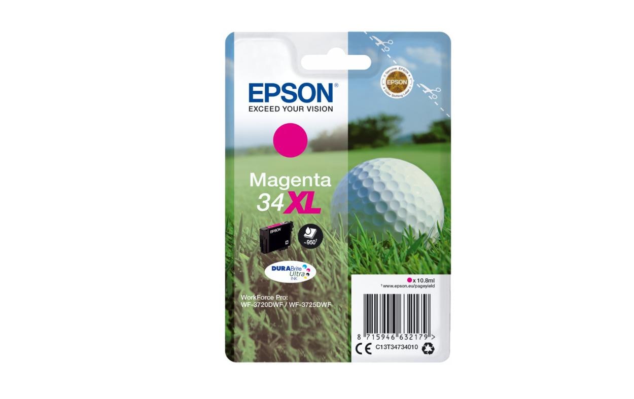Tinte Epson C13T34734010 Magenta, 10.8 ml 950 Seiten, zu WorkForce Pro WF-3720
