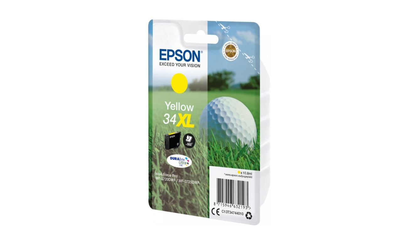 Tinte Epson C13T34744010 Yellow, 10.8 ml 950 Seiten, zu WorkForce Pro WF-3720
