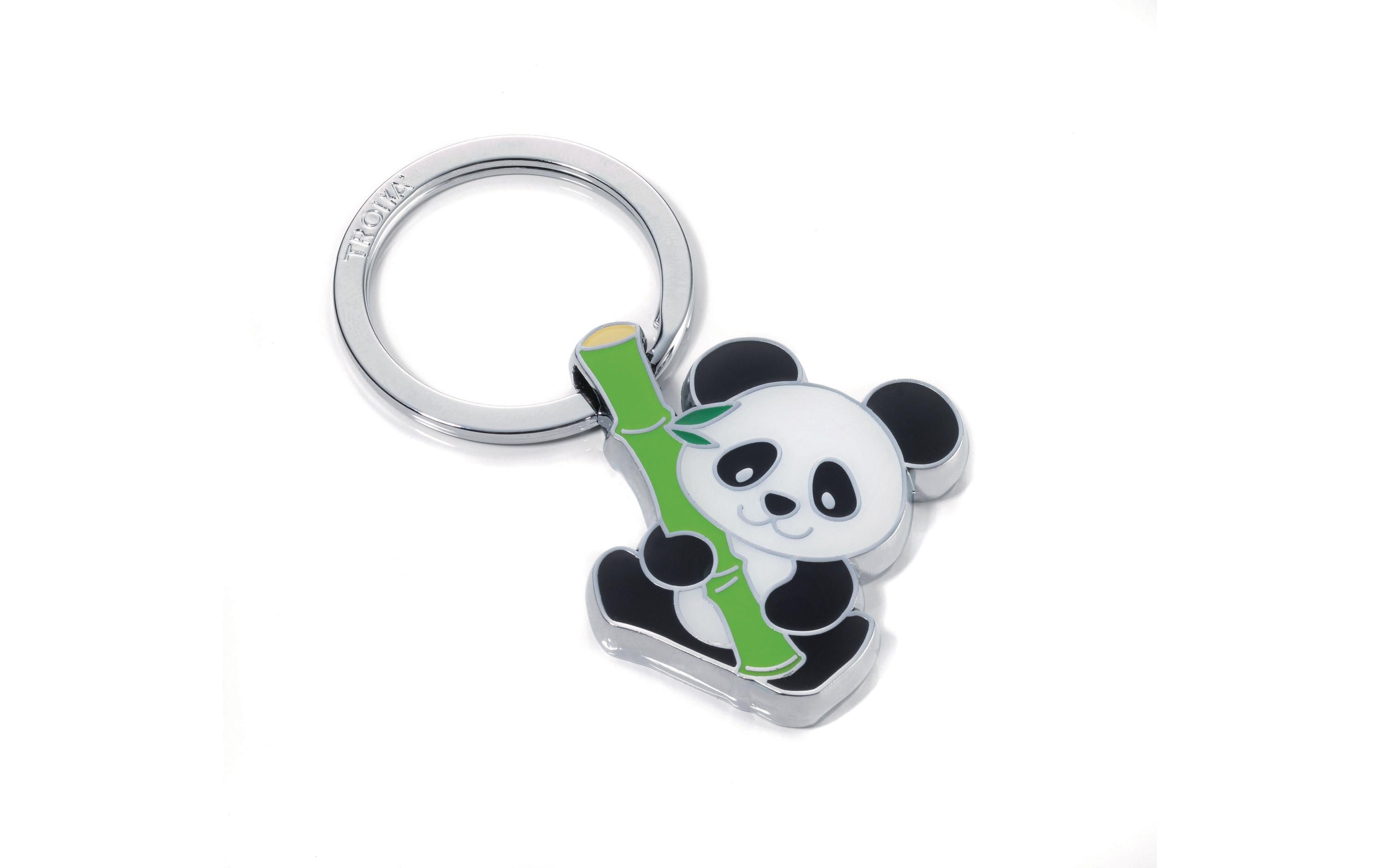 TROIKA Schlüsselanhänger Bamboo Panda chrom