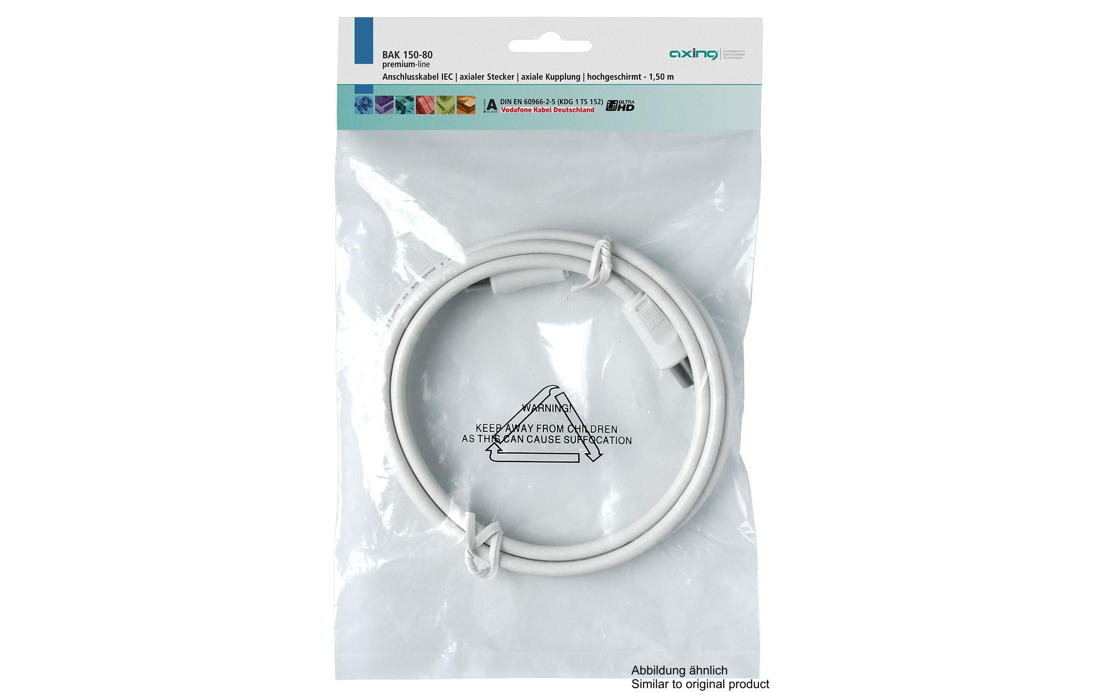 Axing BAK 999-80 Antennenkabel 10m, Koaxial, IEC, KDG1