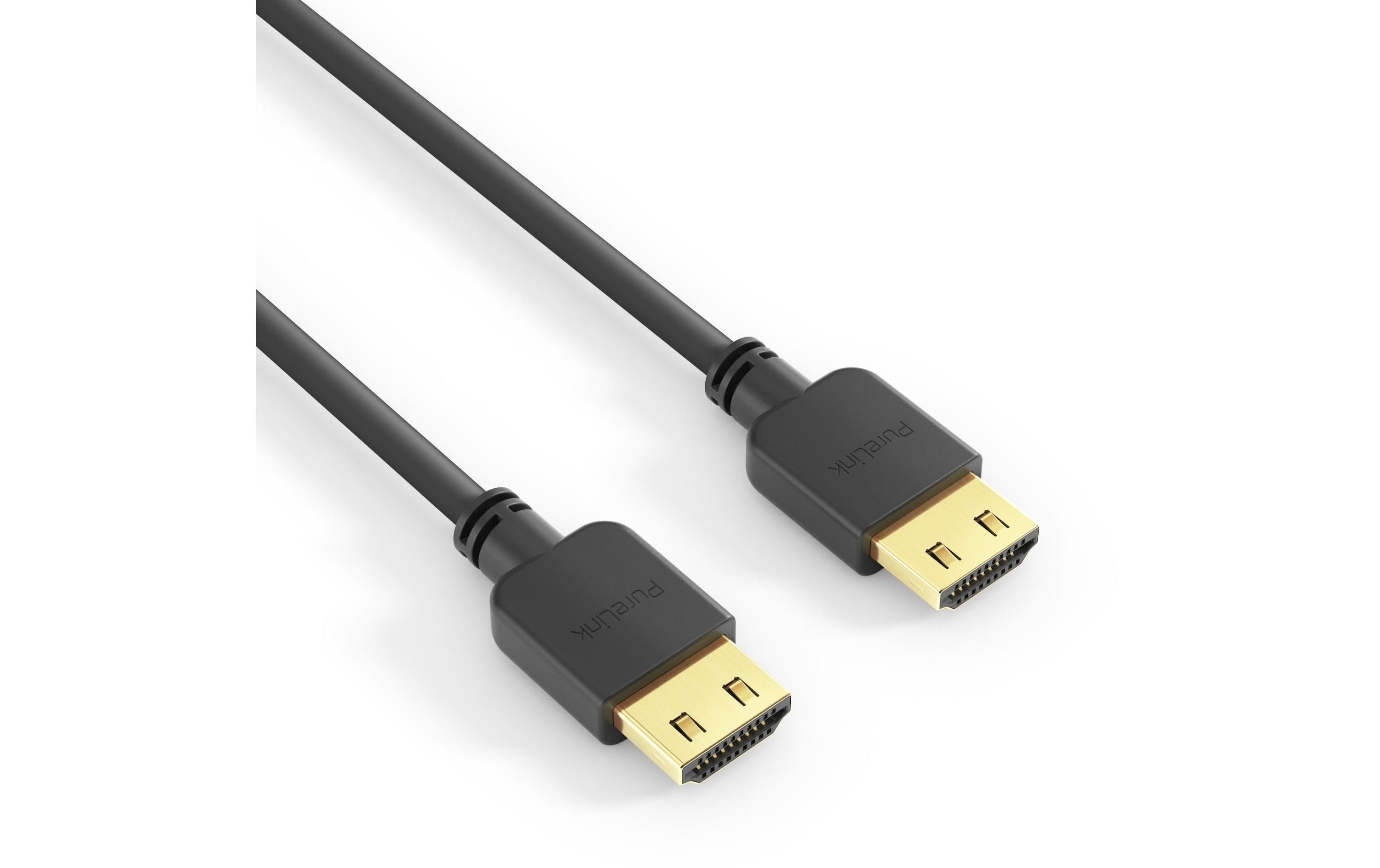PureInstall, HDMI Kabel, 2.00m schwarz Dünnes, High-Speed mit Ethernet HDMI