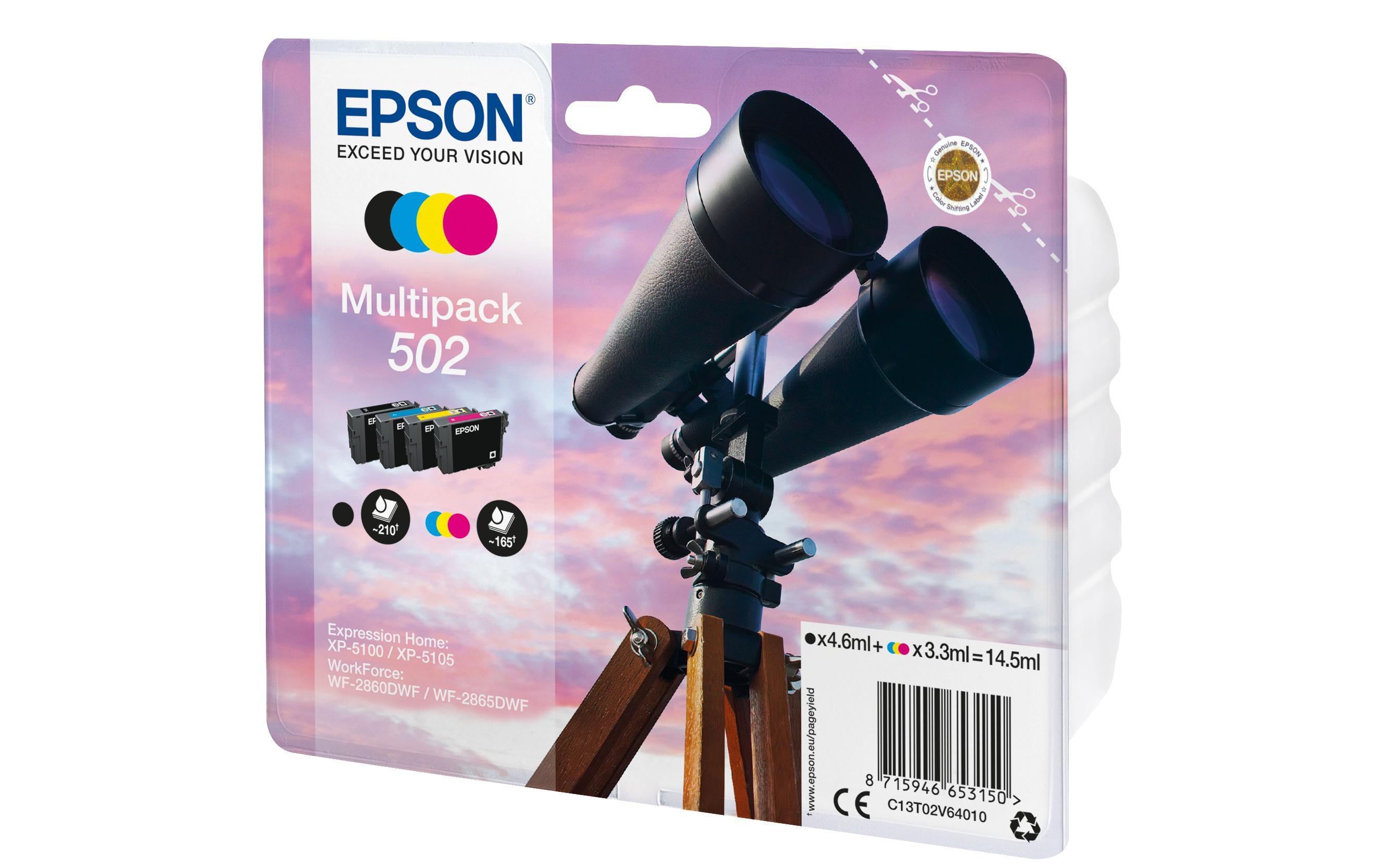 Tinte Epson T02V64010, Multipack 4-Farbig CMYK, zu Home XP-5100/05, WF-2860