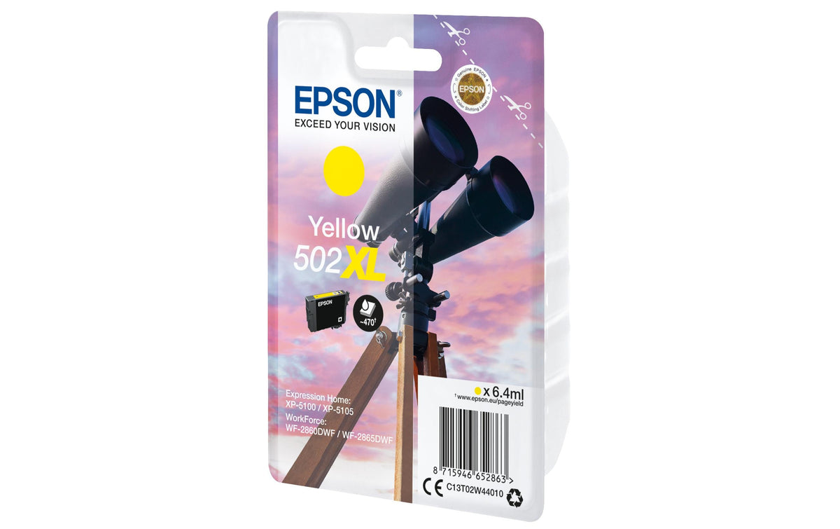 Tinte Epson 502XL / T02W44010 yellow,6.4ml 470 Seiten, zu Home XP-5100/05, WF-2860