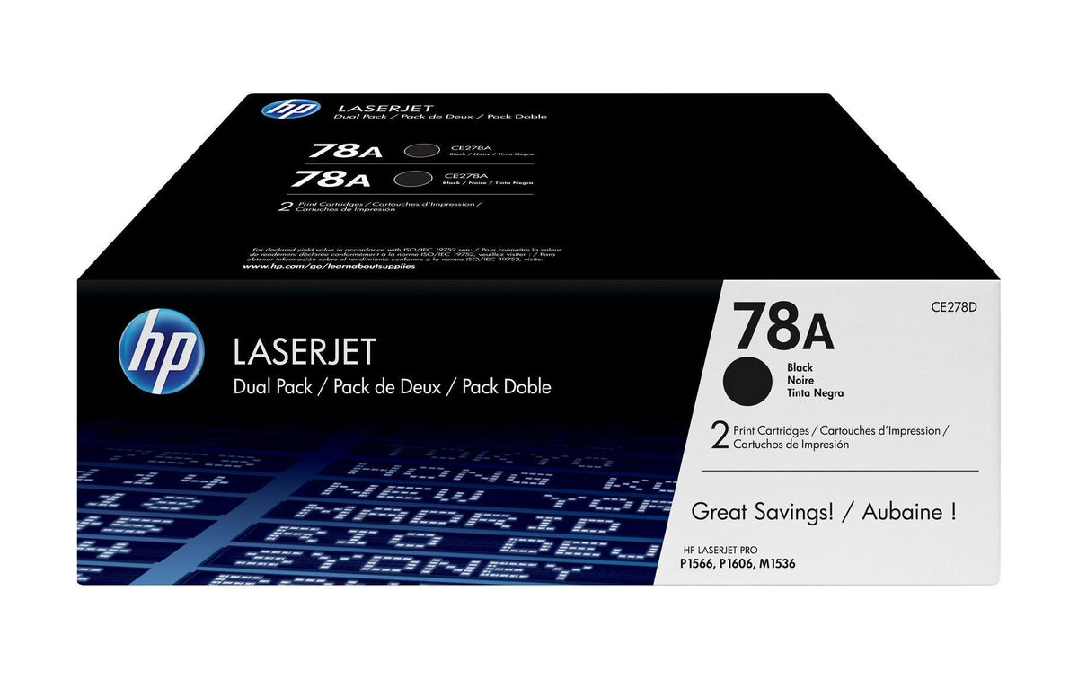 HP Toner 78A - Black 2er-Pack (CE278AD) Seitenkapazität 2x ~ 2'100 Seiten