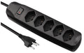 F.power Steckdosenleiste 5xT13 1.5m sw 230V, H05VV-F 3G1.00, MS, schwarz (5/25)