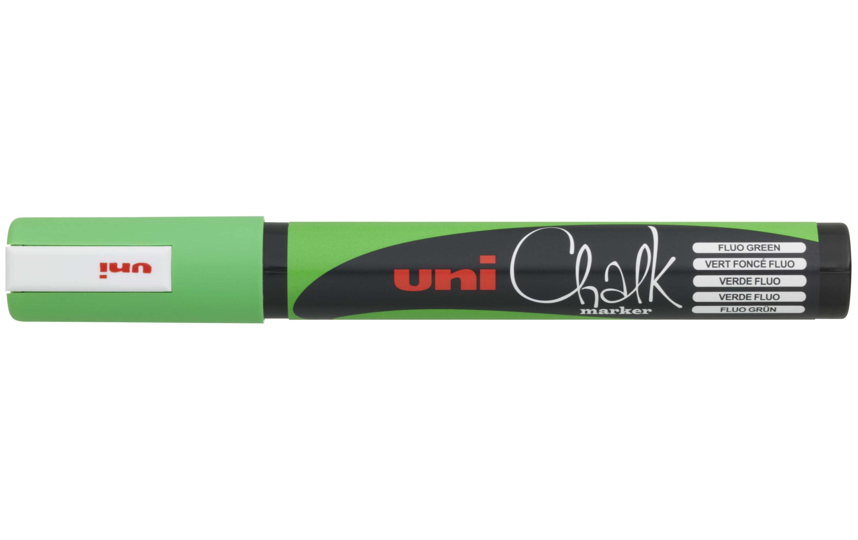 UNI CHALK Kreidemarker PWE-5M Rundspitze Rundsp. 1.8-2.5 mm fluo grün