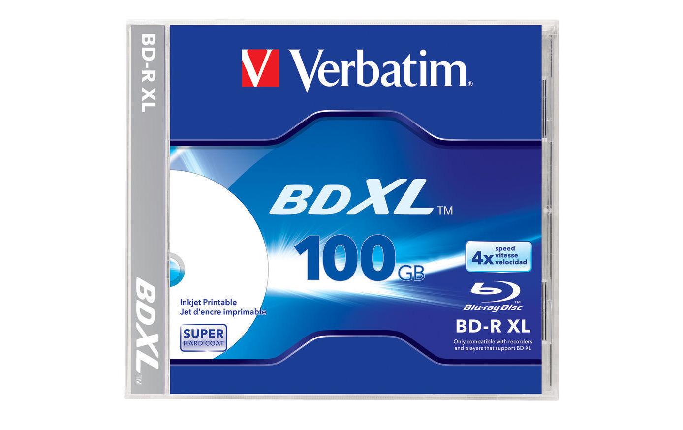 Verbatim BD-R 4x Single Layer 100GB 1-Pck. Blu-ray Super Hard Coat, printable,Jewel C.