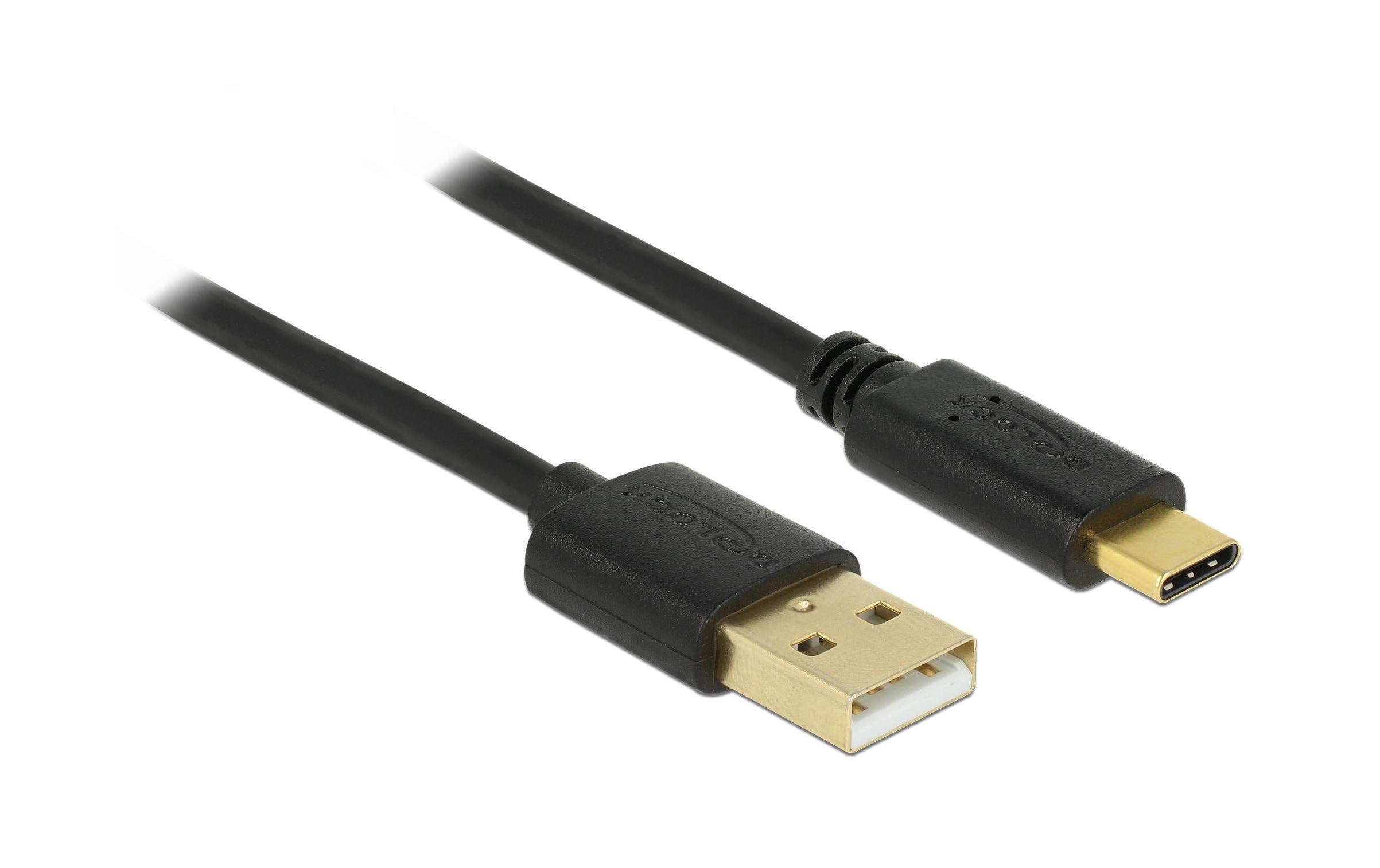 USB2.0-Kabel A-TypC: 4m, schwarz max. 480Mbps, A auf Typ-C