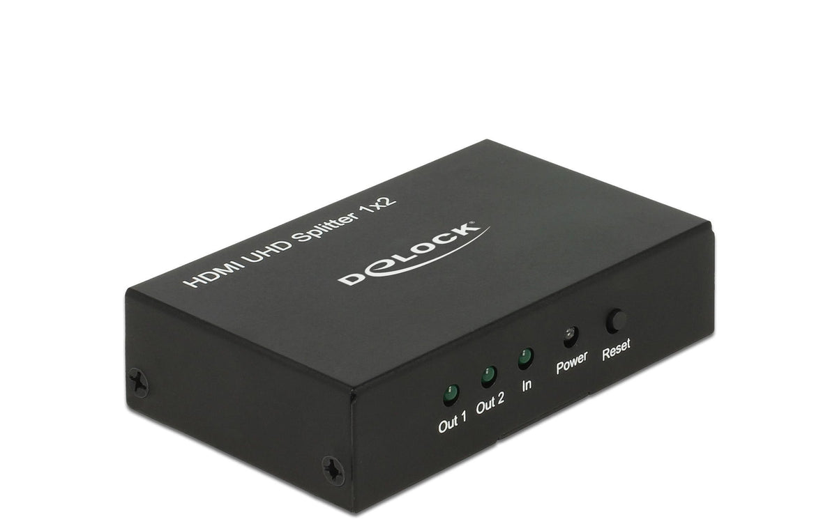 Delock Monitorsplitter HDMI/Bu - 2x HDMI/Bu aktiv verstärkt, Netzteil, 3840x2160@60Hz