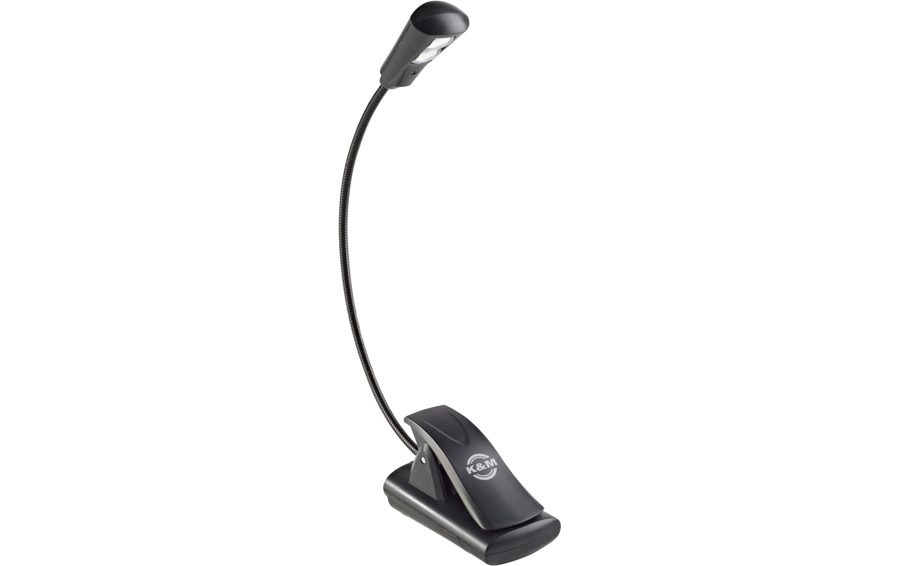 K&M 12242 Notenpultleuchte LED FlexLight schwarz, Netz- oder Batteriebetrieb