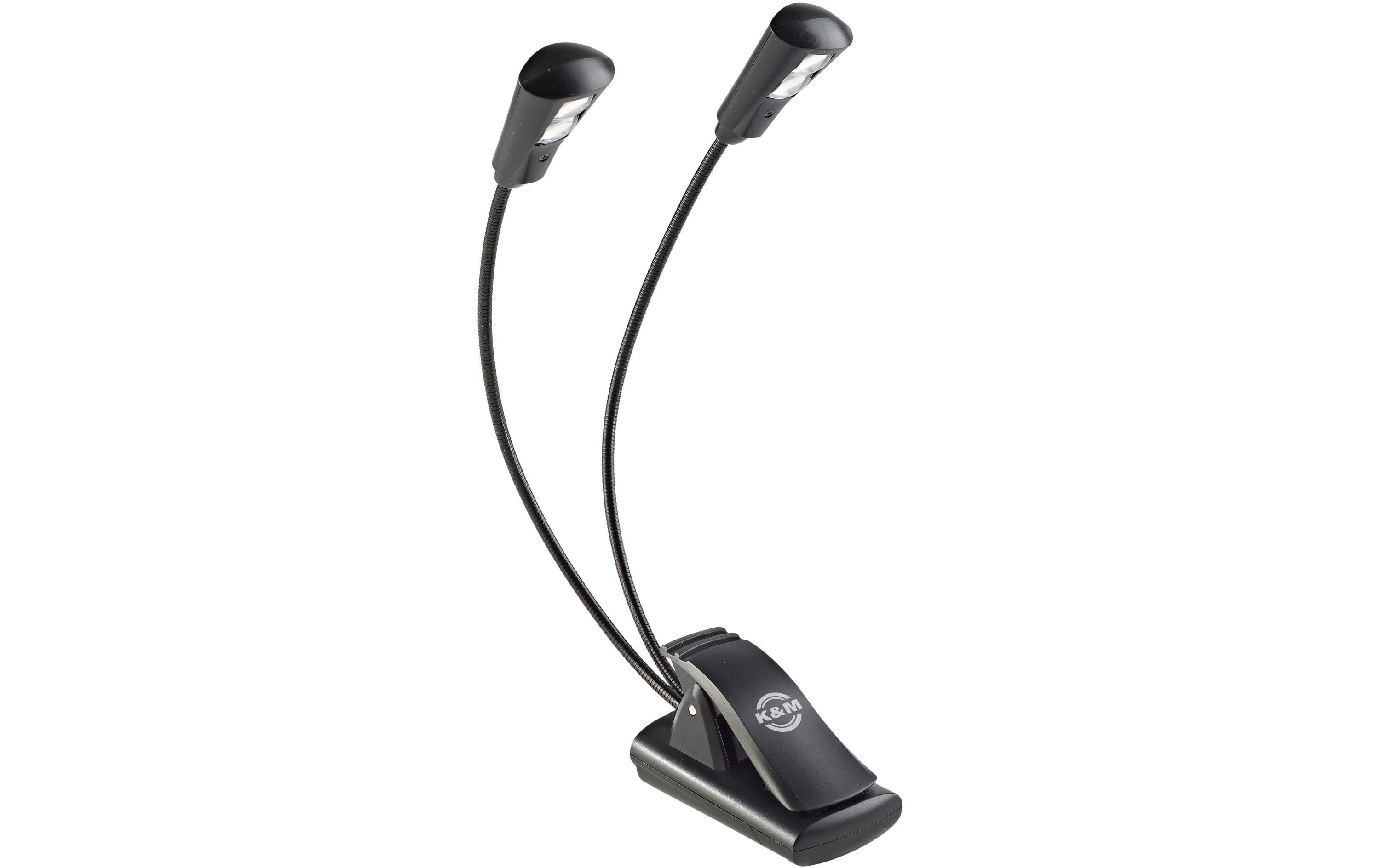 K&M 12244 Notenpultleuchte LED FlexLight schwarz, Netz- oder Batteriebetrieb