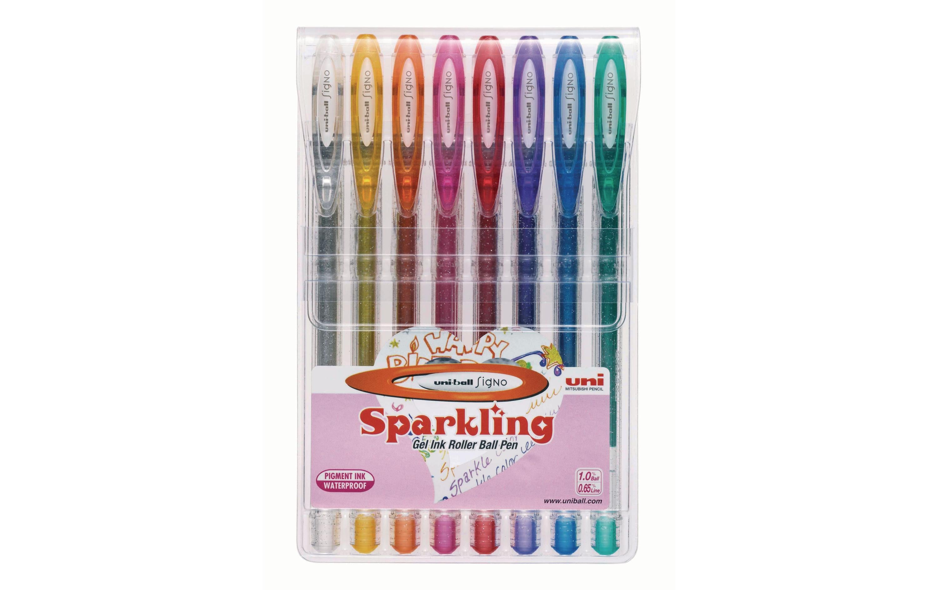UNIBALL SIGNO Sparkling 1 mm Gel-Ink Roller ass. - Etui zu 8 Stk