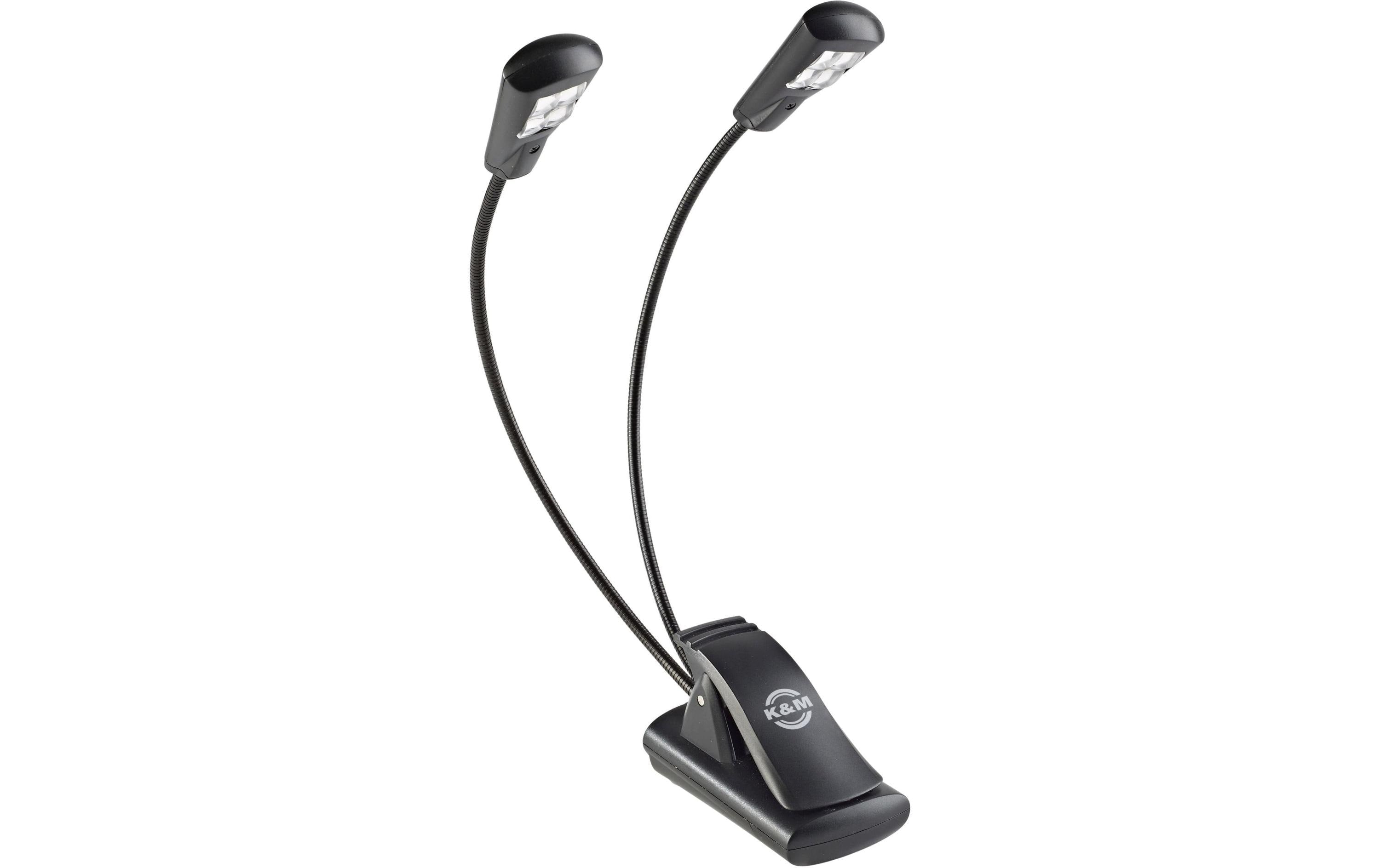 K&M 12246 Notenpultleuchte LED FlexLight schwarz, Netz- oder Batteriebetrieb